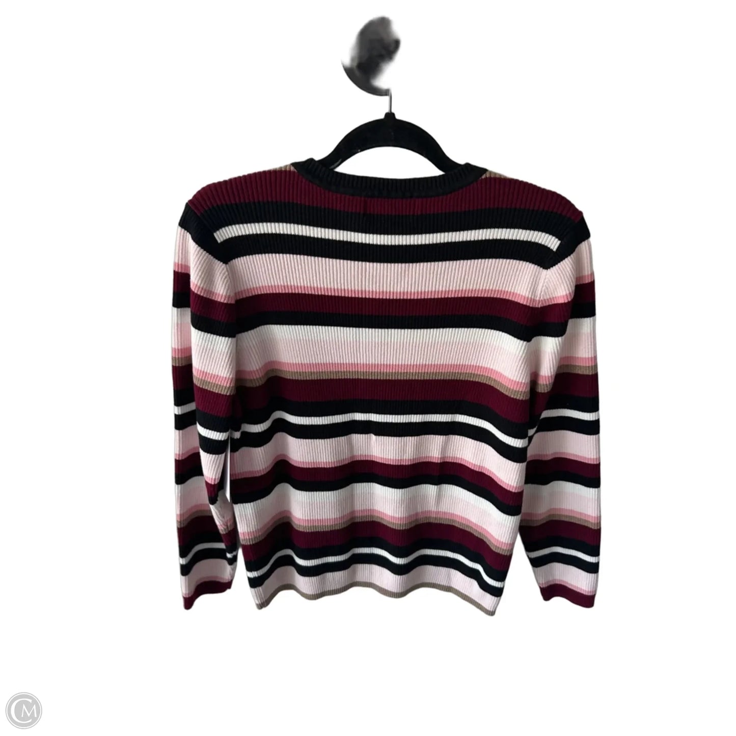 Sweater By Karen Scott In Red & White, Size: L