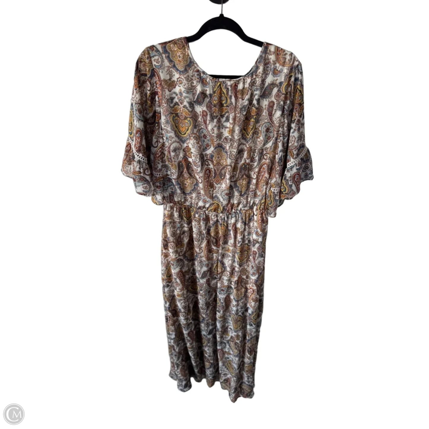 Dress Casual Maxi By Dr2 In Cream & Orange, Size: Xl