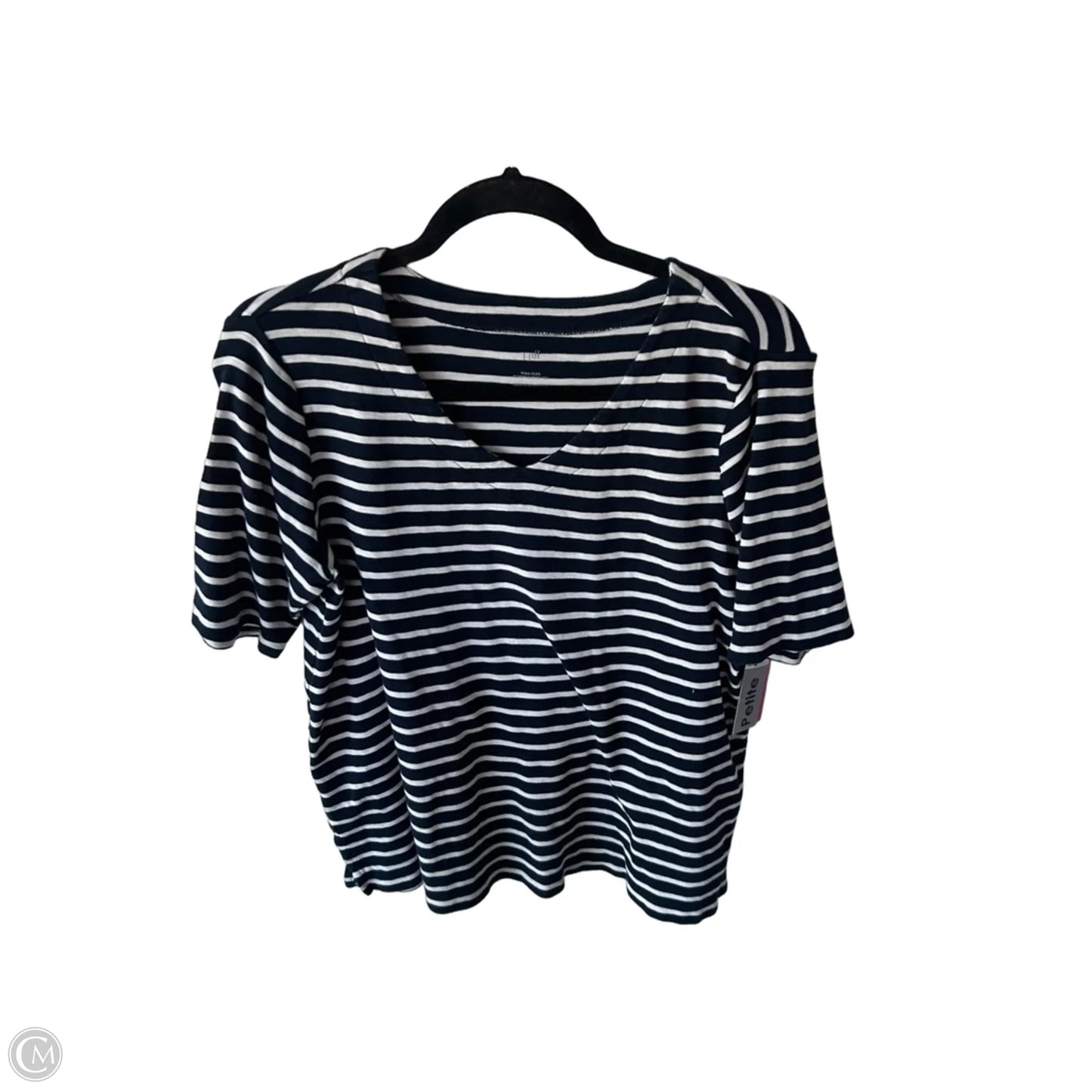 Top Short Sleeve By J. Jill In Blue & White, Size: Mp