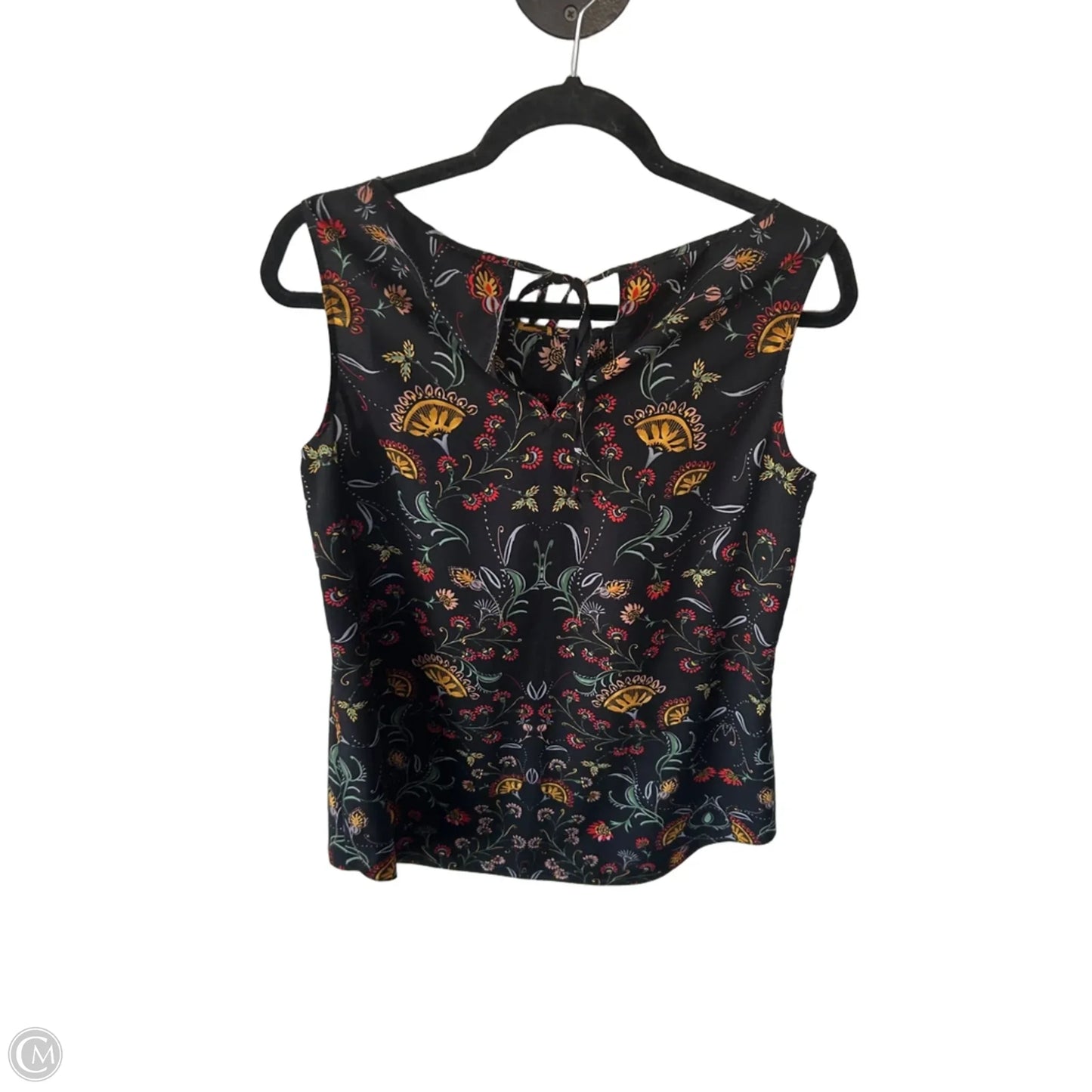 Blouse Sleeveless By Cabi In Black & Gold, Size: M