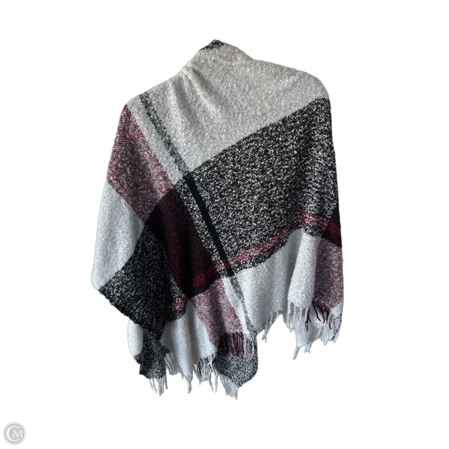 Shawl By Clothes Mentor In Black & Silver, Size: Osfm