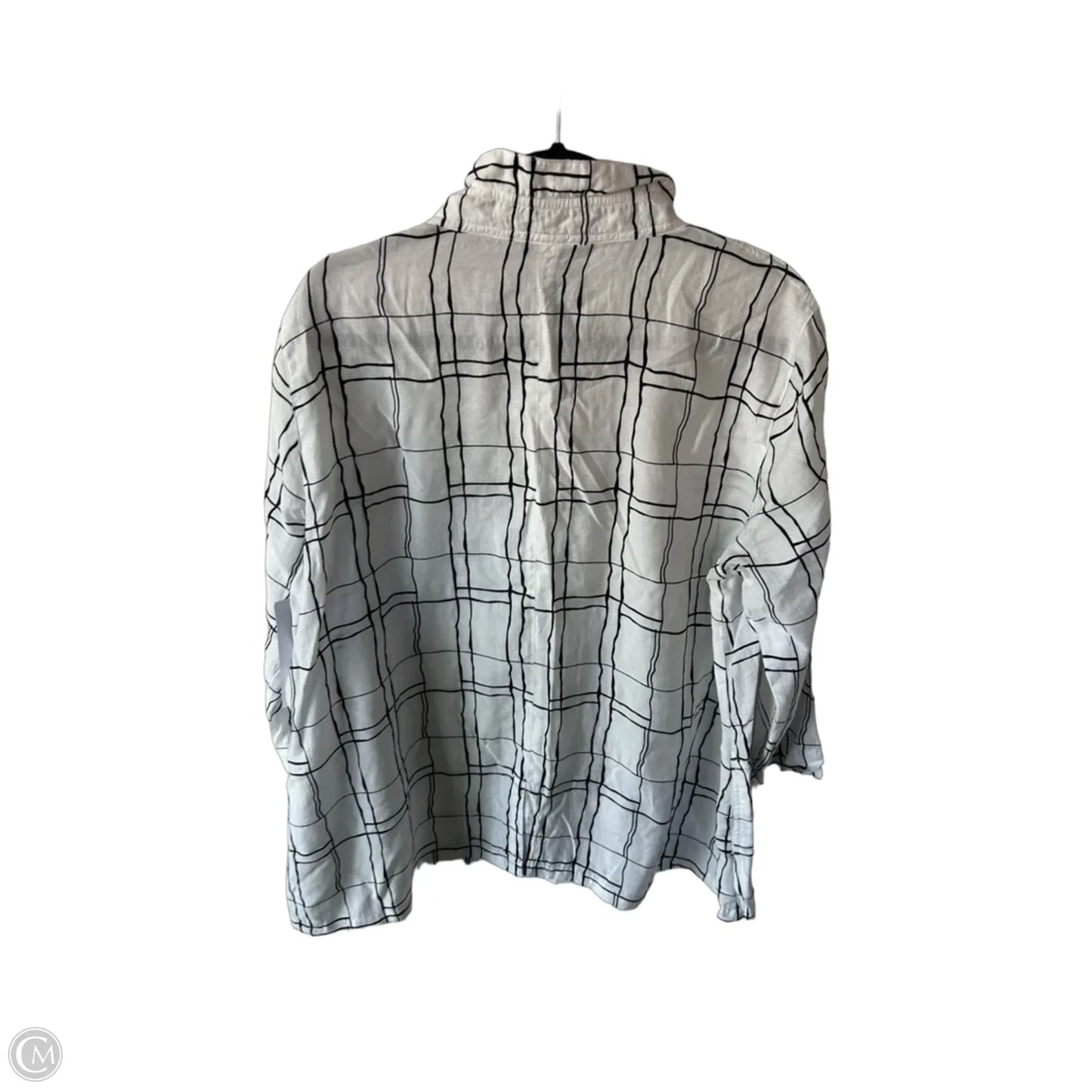 Jacket Shirt By Ali Miles In Black & White, Size: Xl