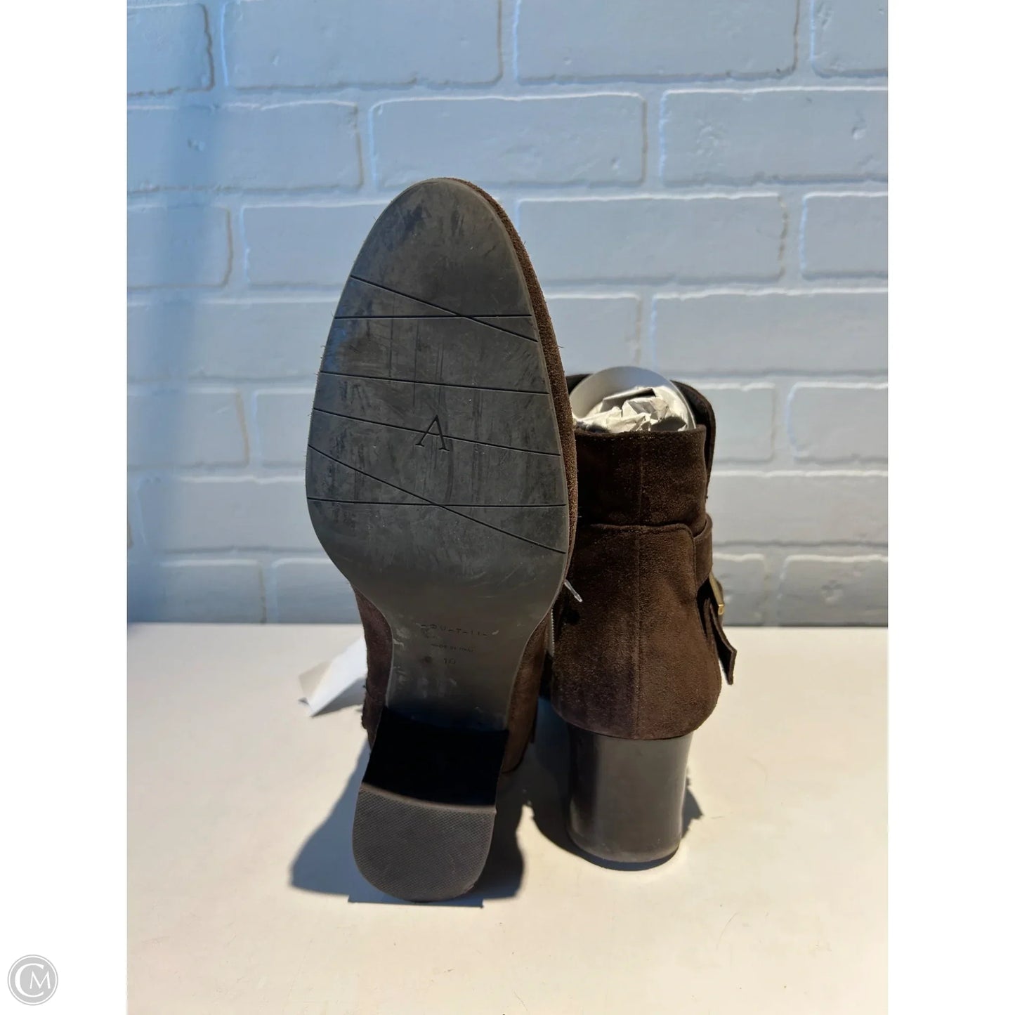 Boots Ankle Heels By Aquatalia In Brown, Size: 10