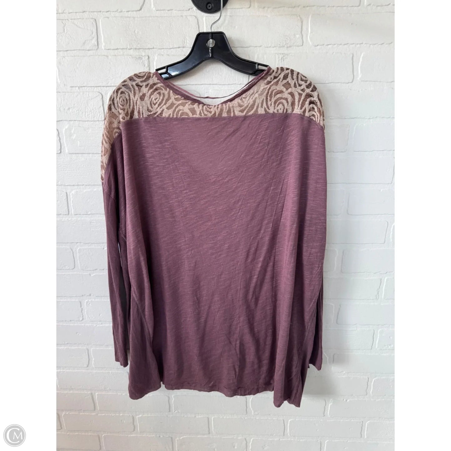 Top Long Sleeve By Free People In Purple & Tan, Size: S