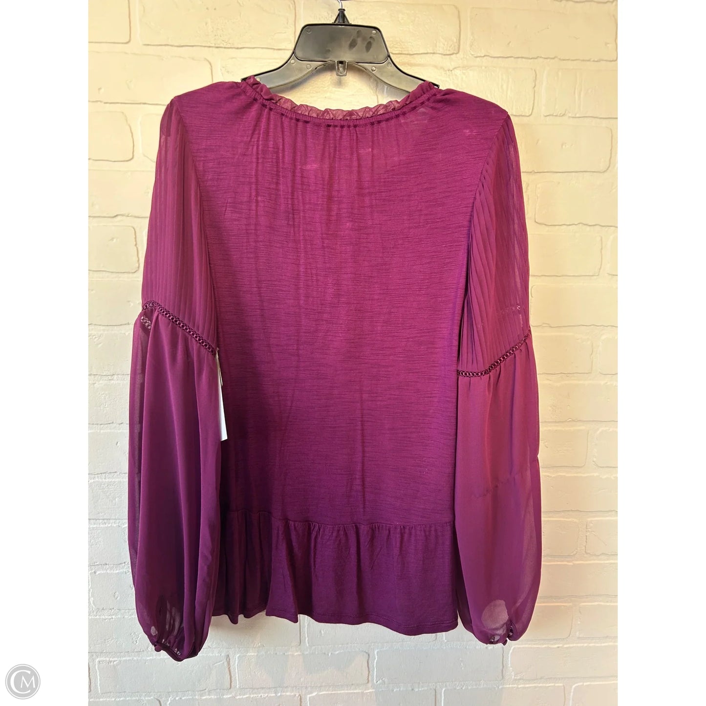 Top Long Sleeve By White House Black Market In Purple, Size: M