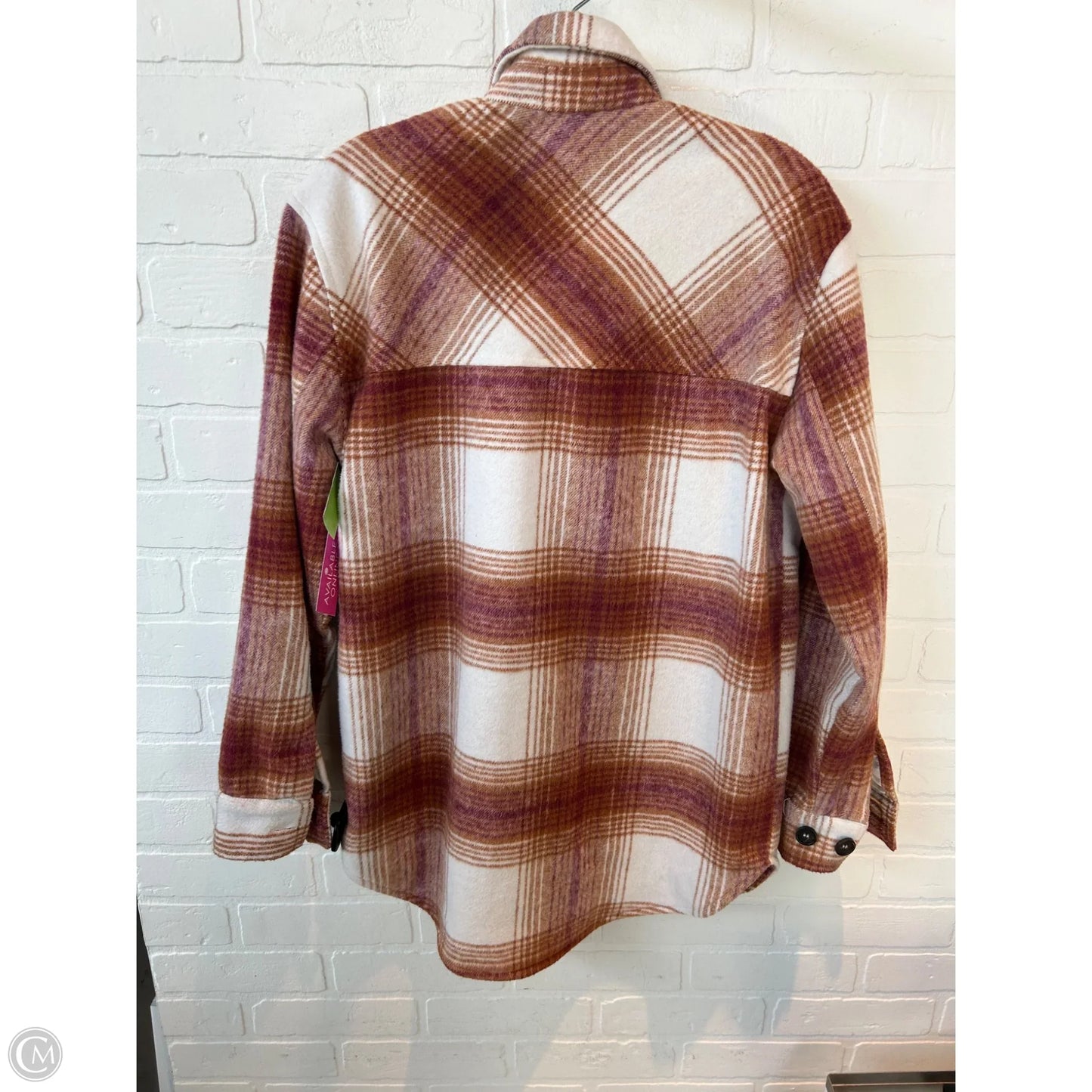 Jacket Shirt By Thread And Supply In Tan & White, Size: Xs