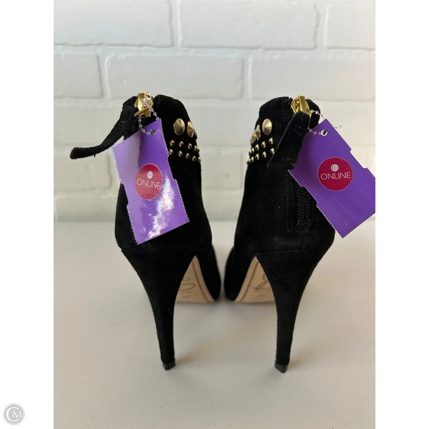 Shoes Heels Stiletto By Joan And David In Black & Gold, Size: 6