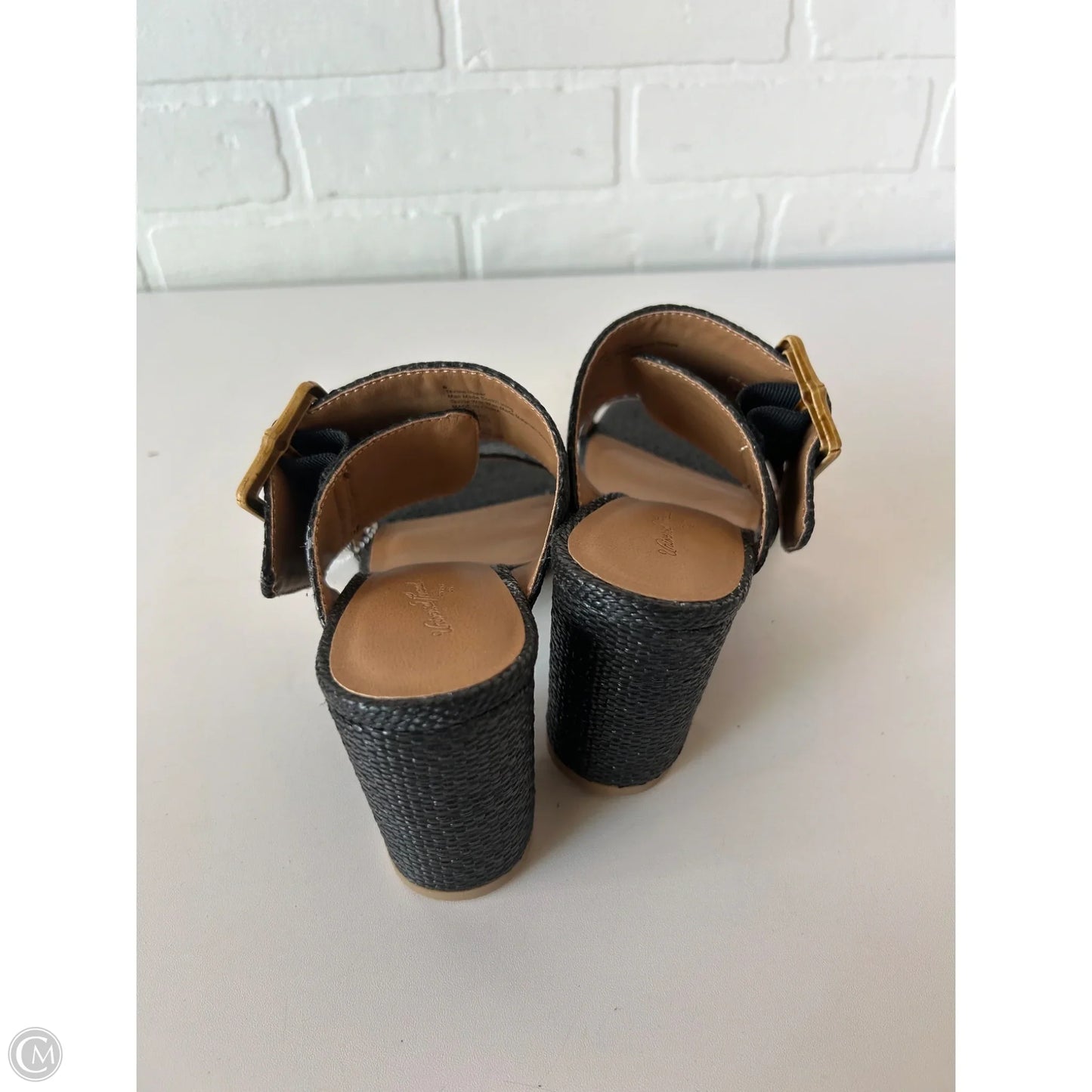 Sandals Heels Block By Universal Thread In Black, Size: 6