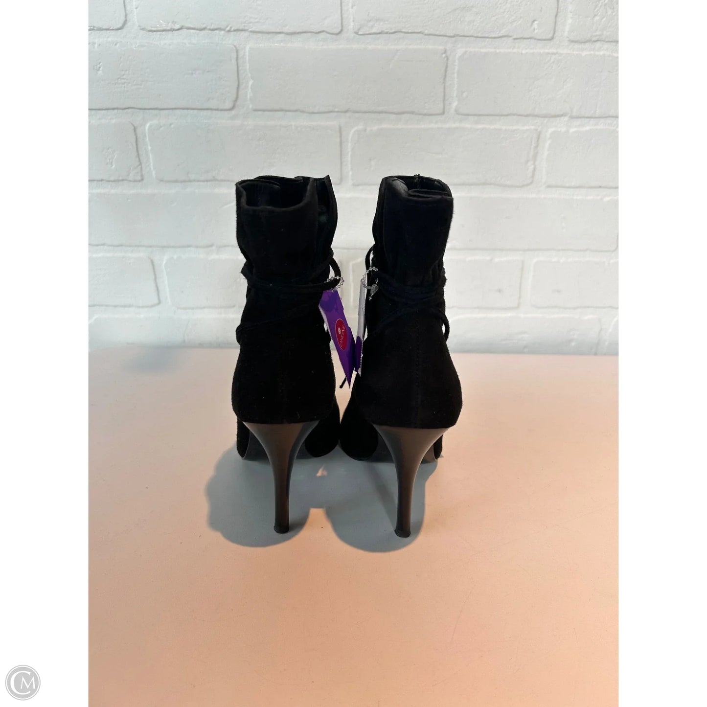 Boots Ankle Heels By Calvin Klein In Black, Size: 5.5