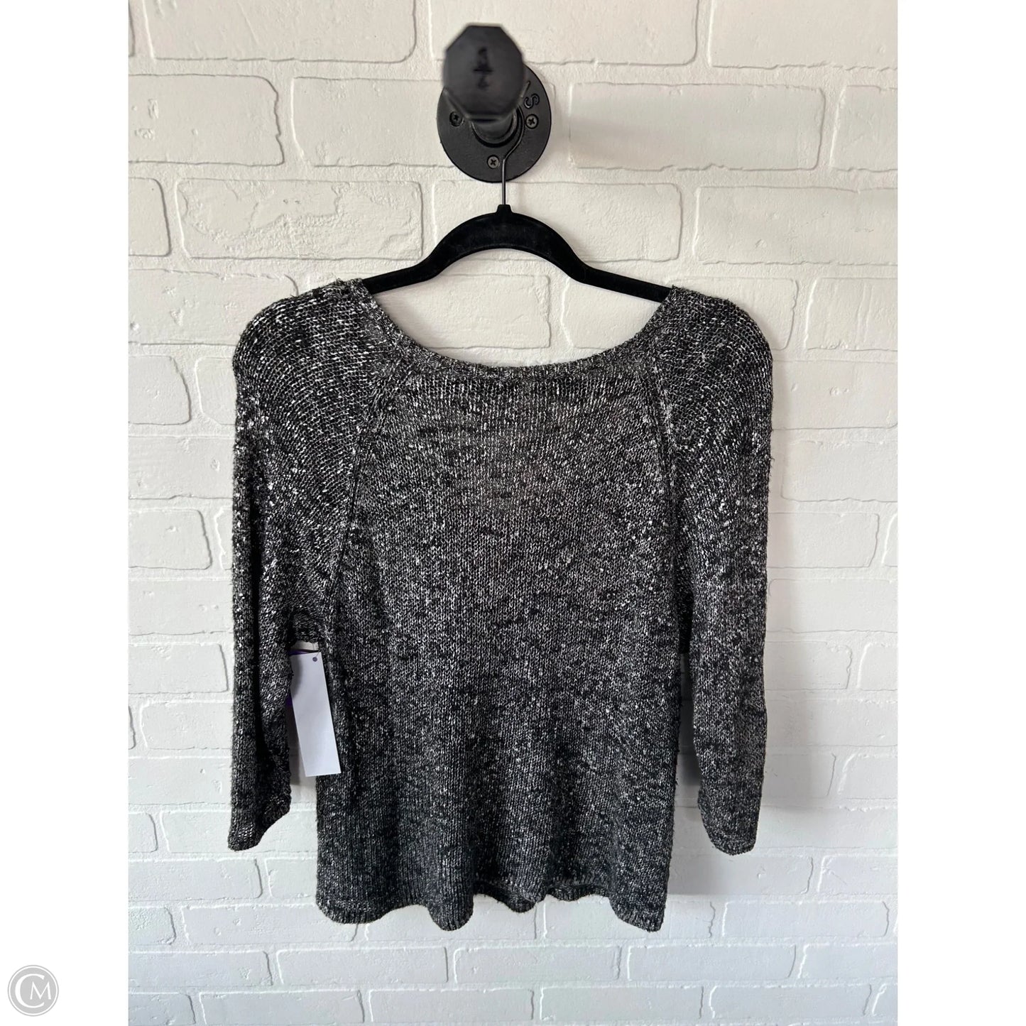 Sweater By Eileen Fisher In Black & Grey, Size: M