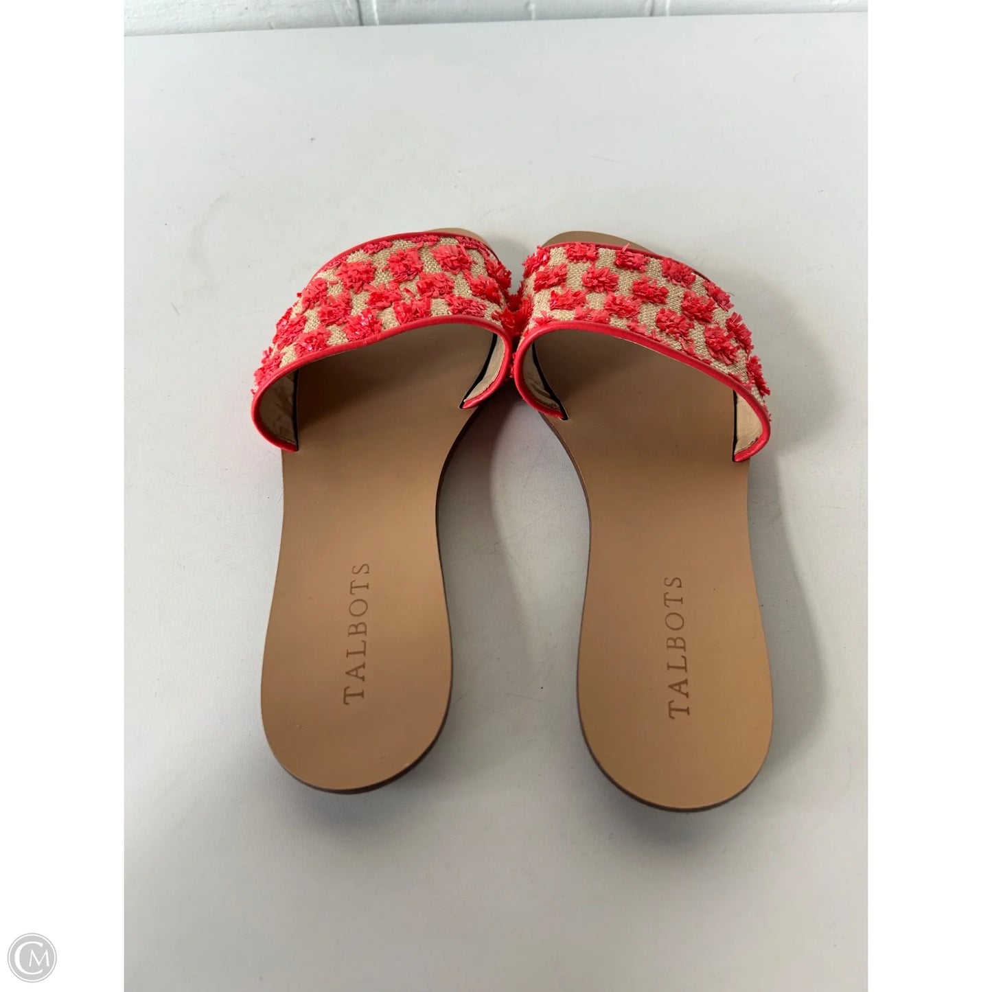 Sandals Flats By Talbots In Red & Tan, Size: 8