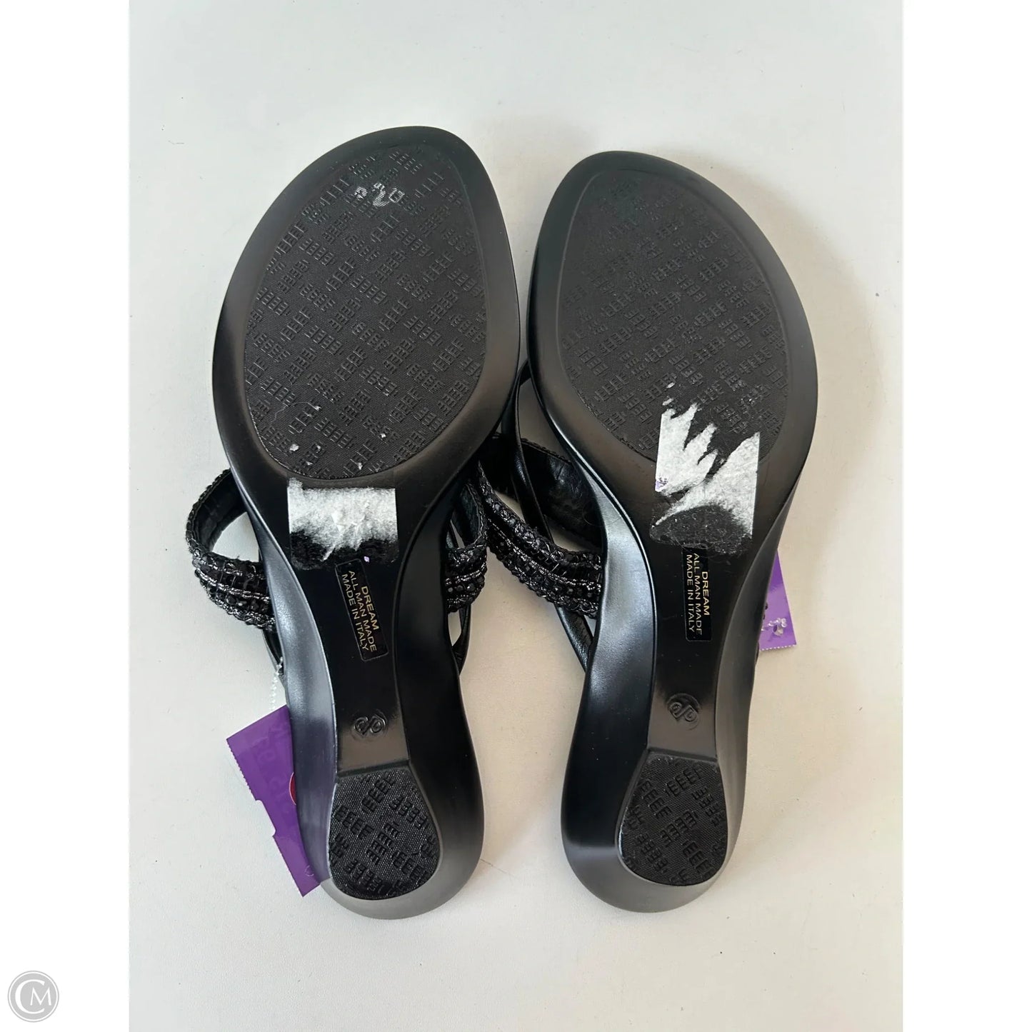 Sandals Flats By Italian Shoemakers In Black, Size: 9.5