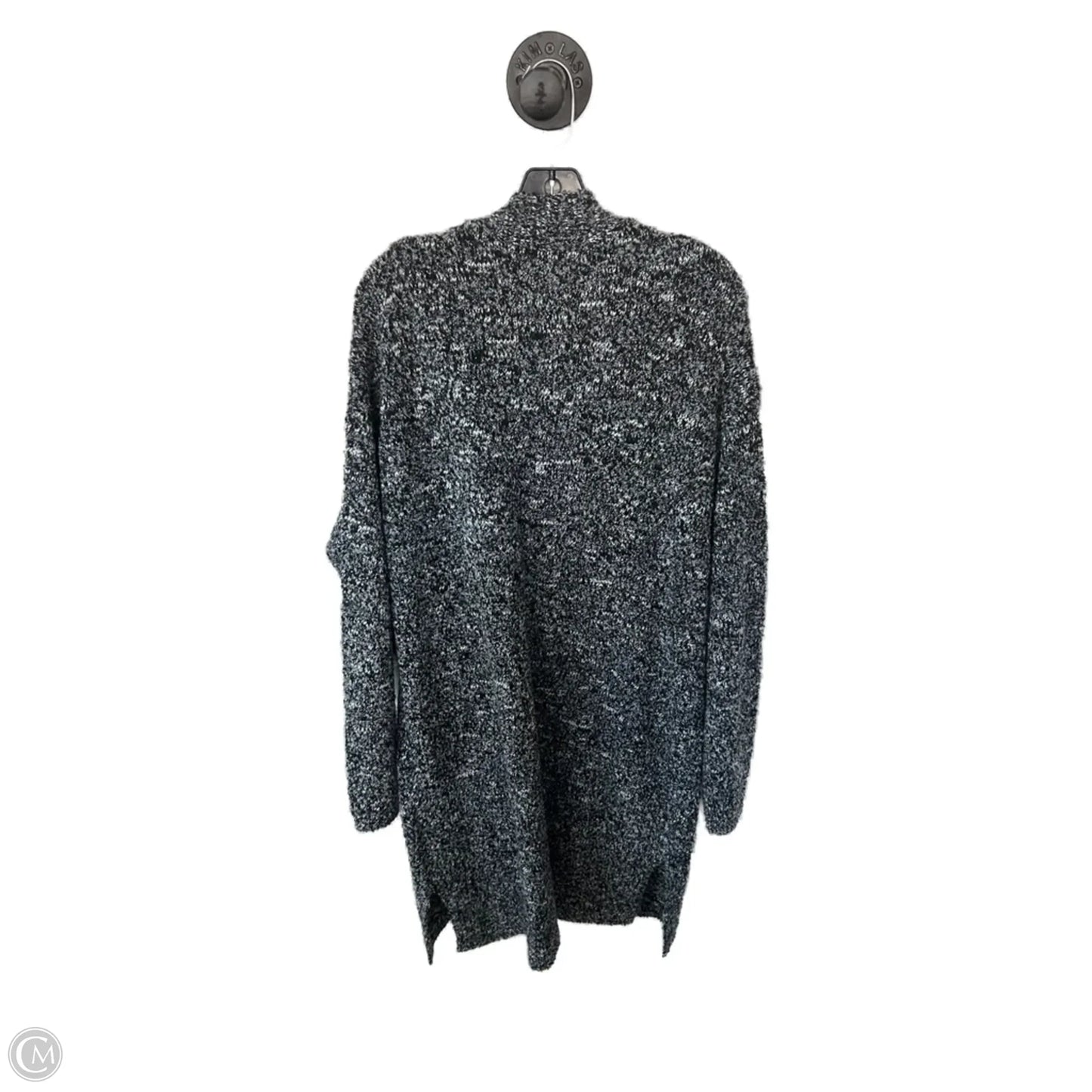 Sweater Cardigan By Ava & Viv In Black & White, Size: 1x