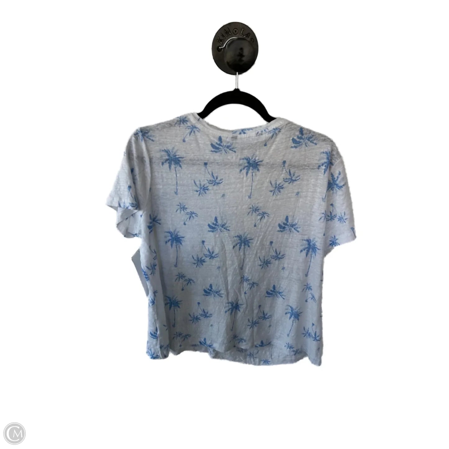 Top Short Sleeve Basic By Charlie B In Blue & White, Size: Xl