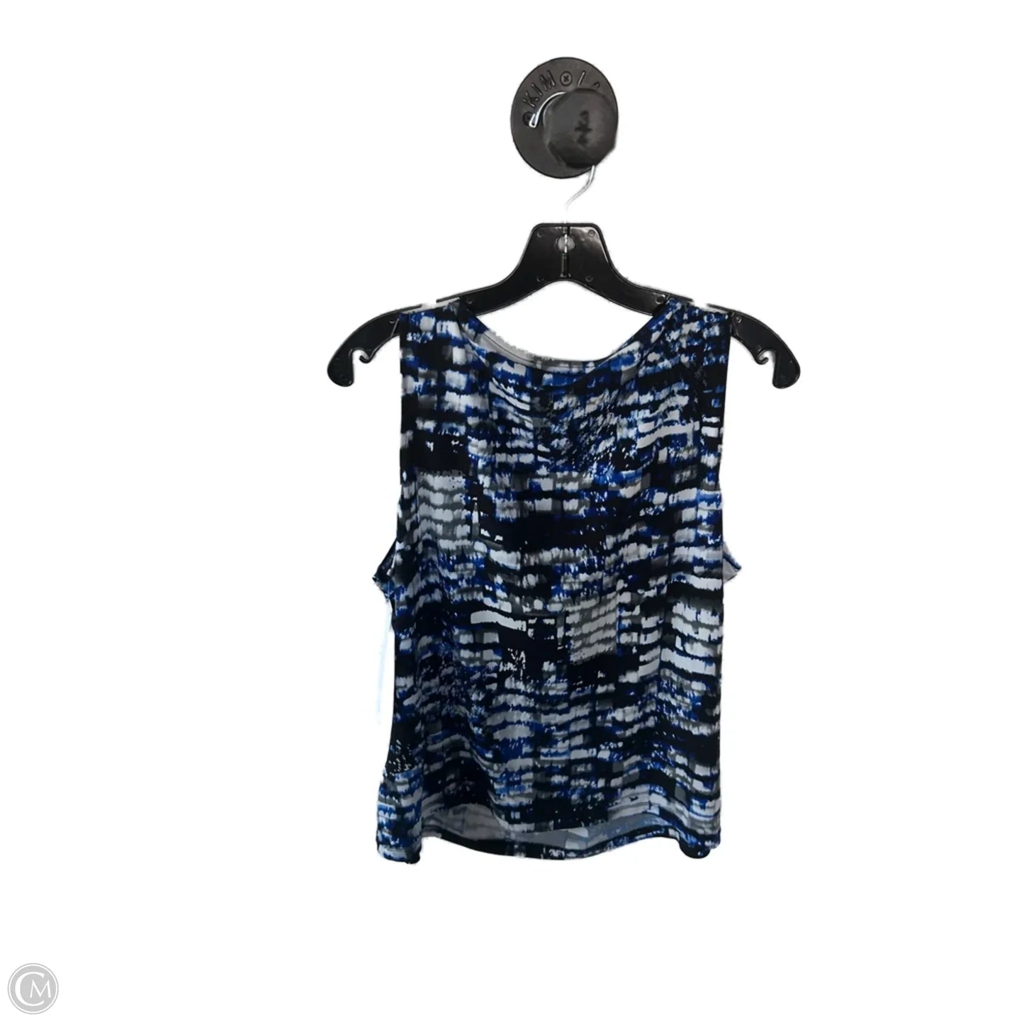Top Sleeveless By Calvin Klein In Black & Blue, Size: Xl