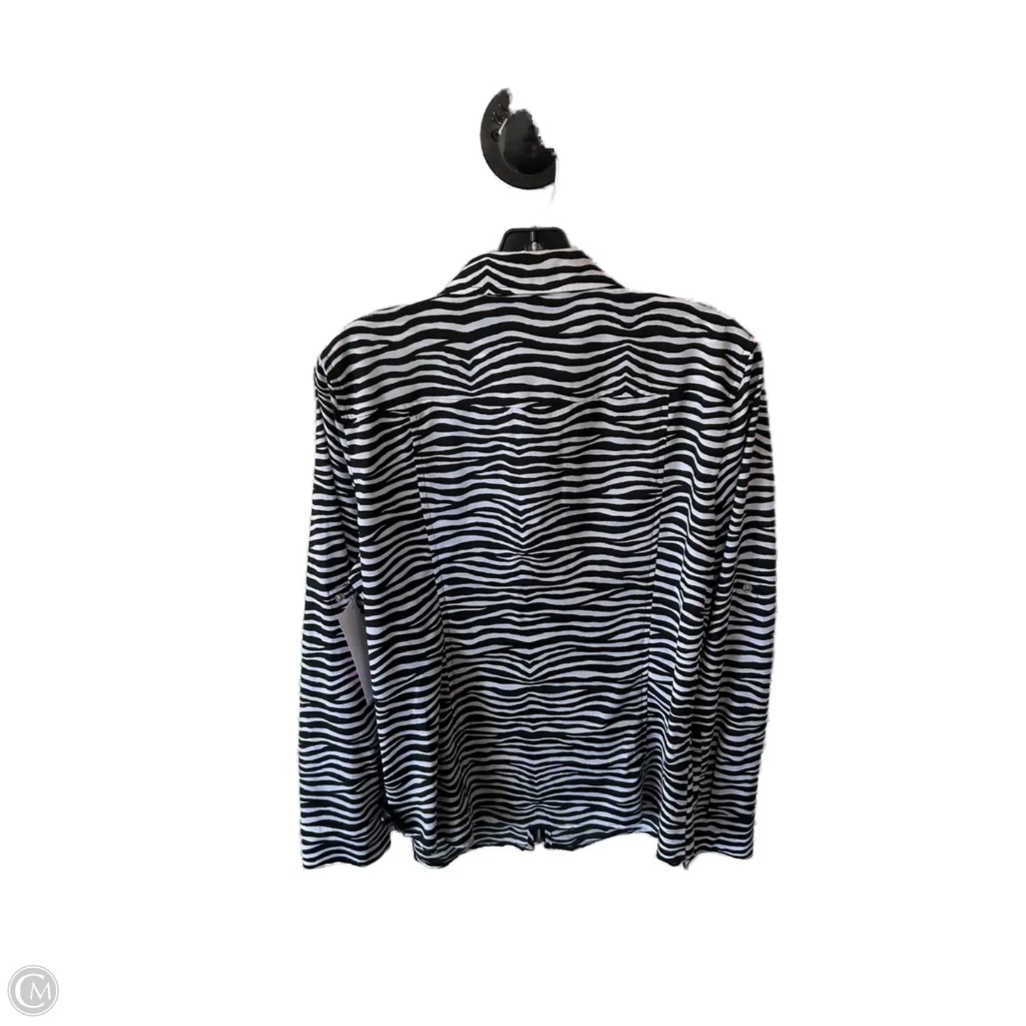 Jacket Shirt By Michael By Michael Kors In Black & White, Size: L