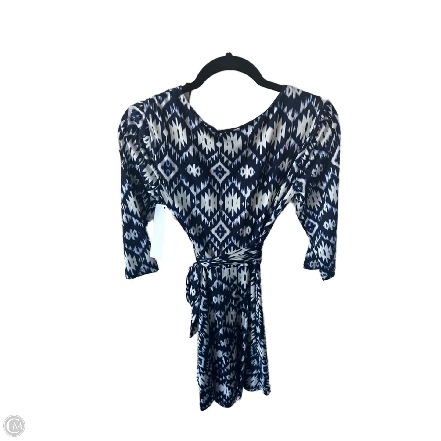 Dress Casual Short By Ab Studio In Blue & White, Size: M