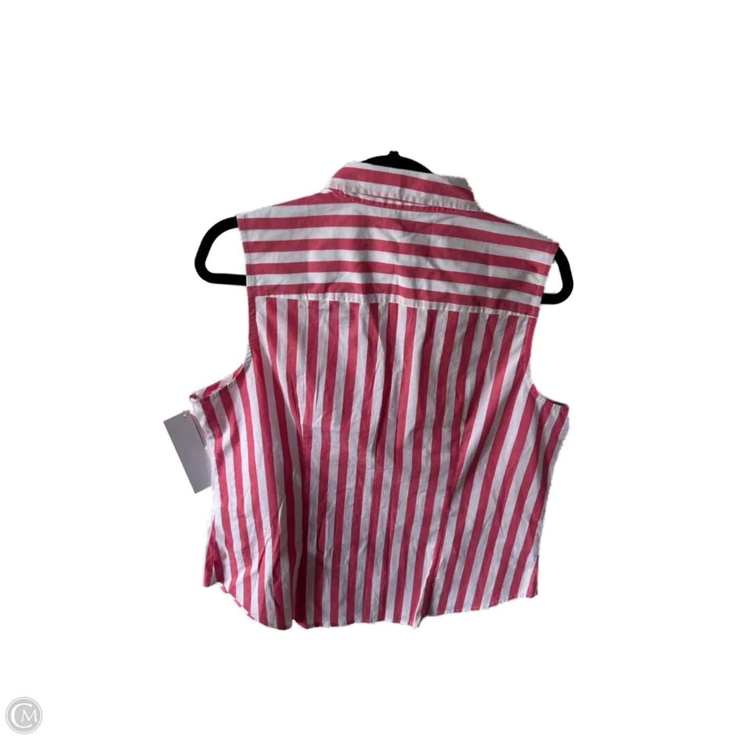 Top Sleeveless By J. Crew In Pink & White, Size: L