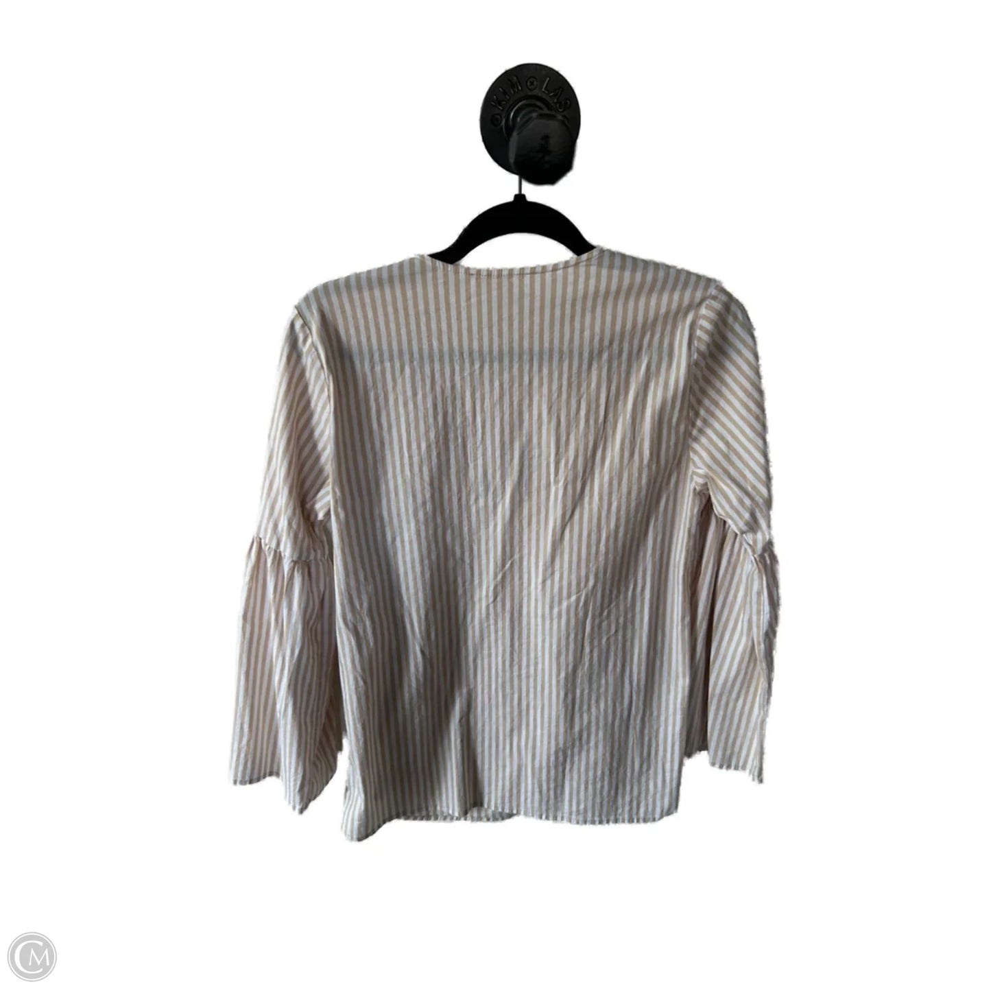 Top Long Sleeve By Michael By Michael Kors In Tan & White, Size: S