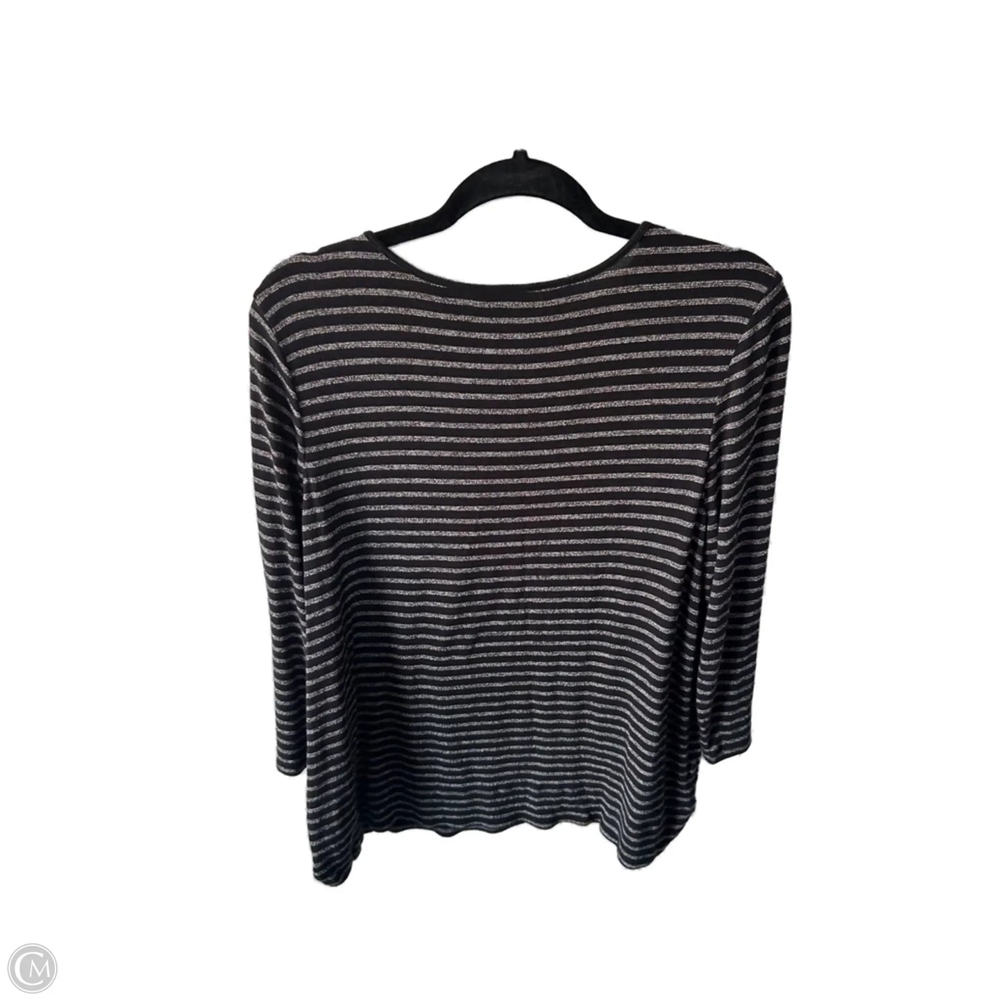 Top Long Sleeve By J. Jill In Black & Brown, Size: L