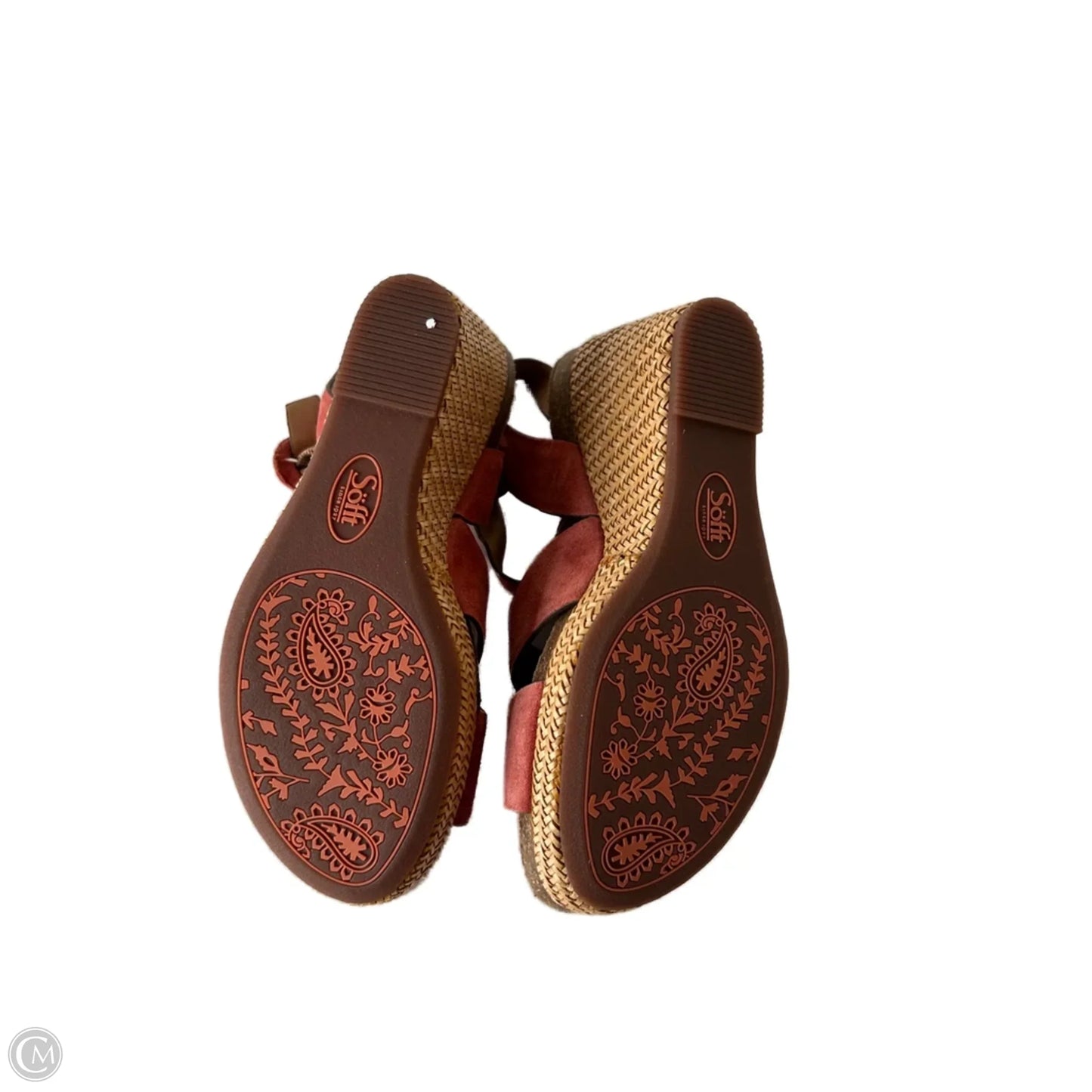 Sandals Heels Wedge By Sofft In Red, Size: 7