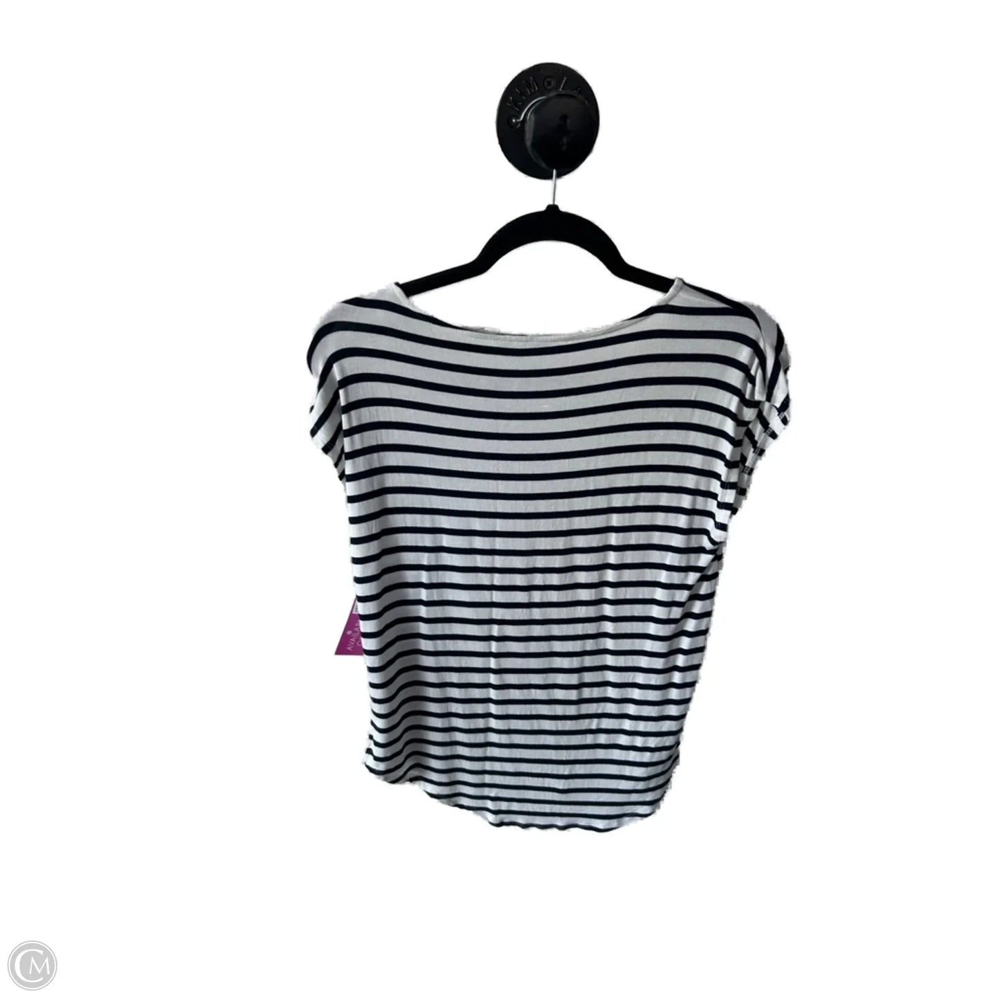 Top Short Sleeve By Green Envelope In Blue & White, Size: M