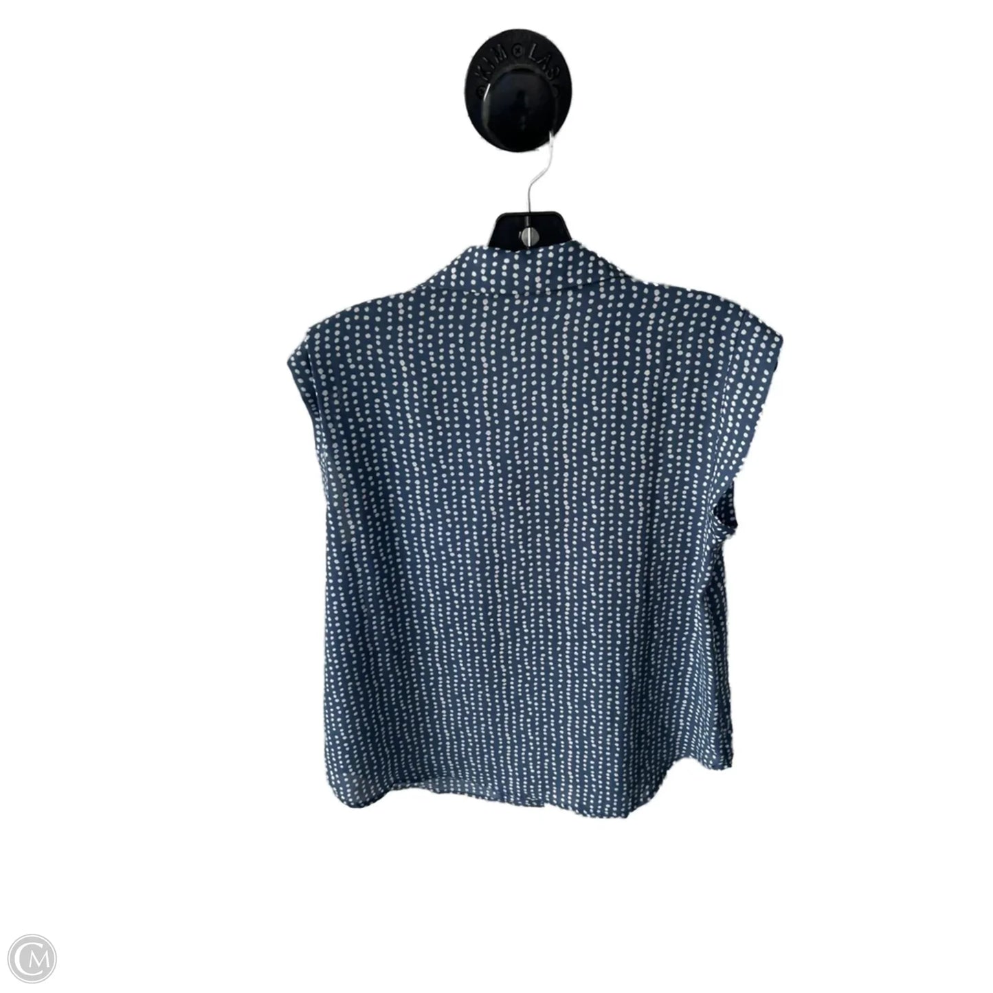 Top Short Sleeve By Pleione In Blue & White, Size: S