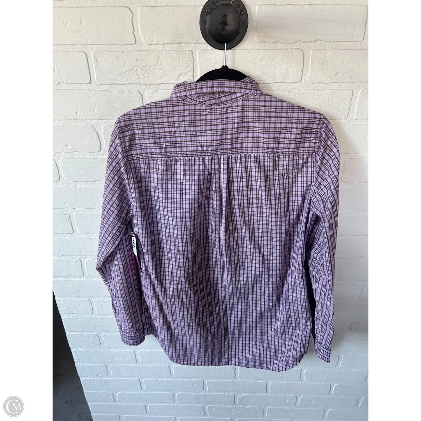 Top Long Sleeve By Eddie Bauer In Brown & Purple, Size: M