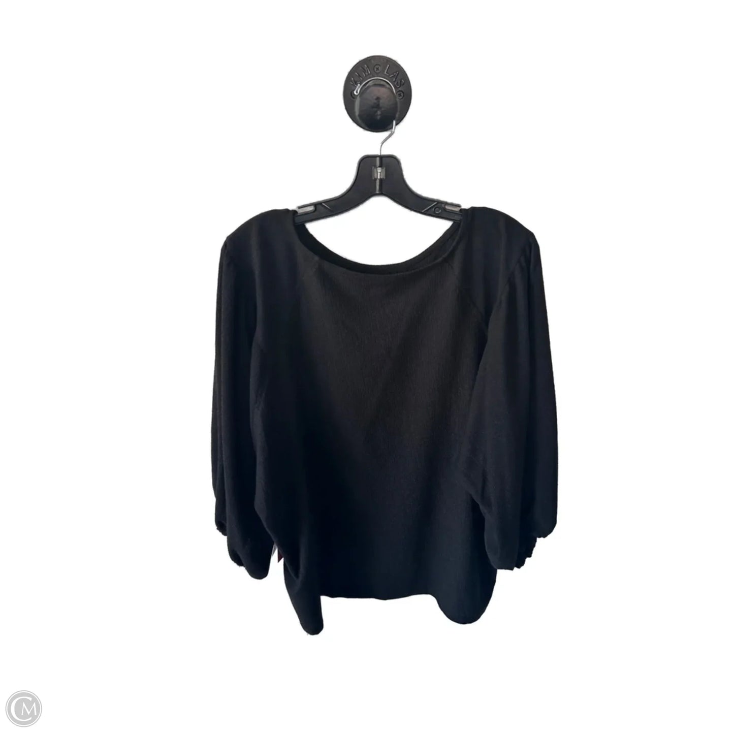 Top 3/4 Sleeve By Vince Camuto In Black, Size: Xxl