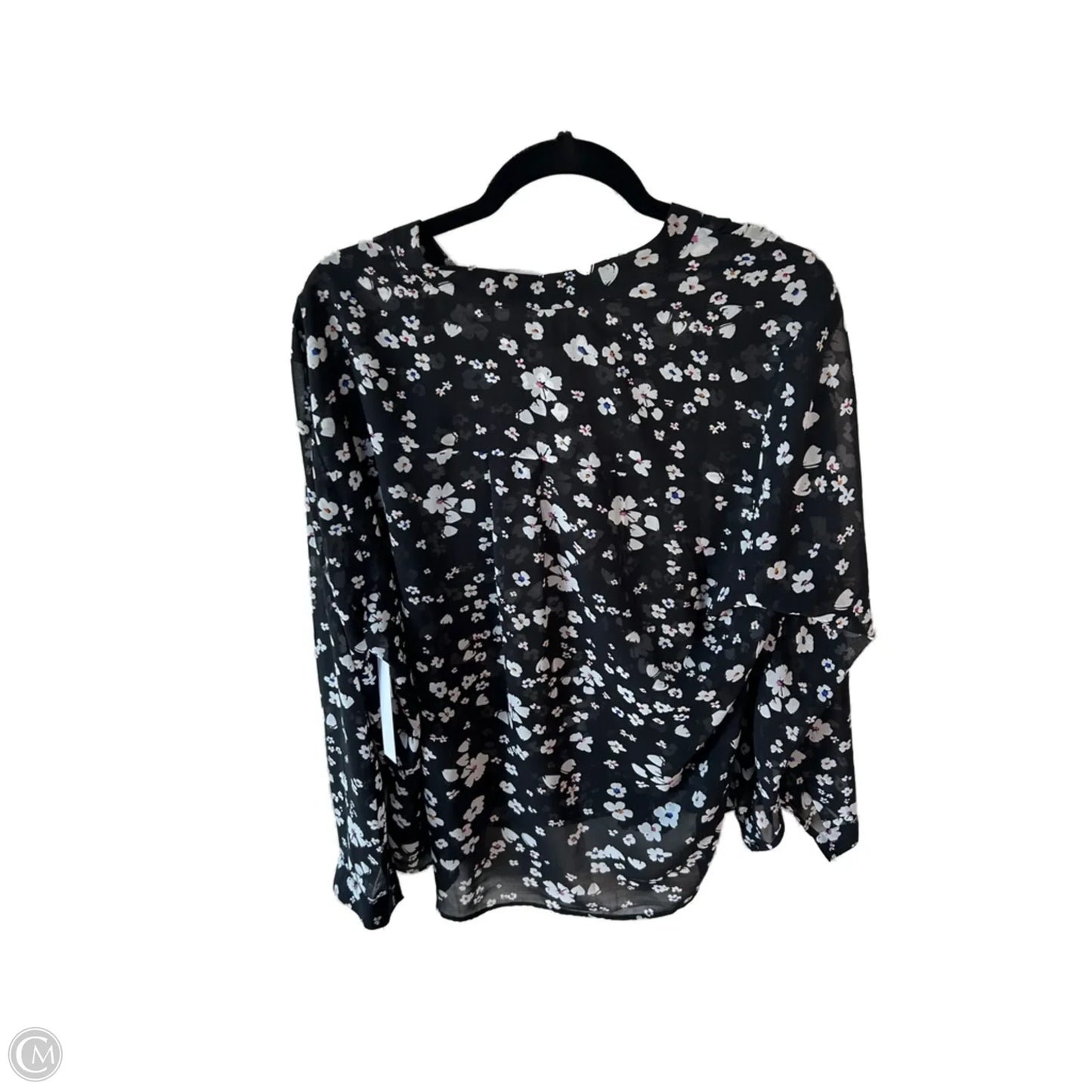 Top Long Sleeve By Cabi In Black & White, Size: Xxl