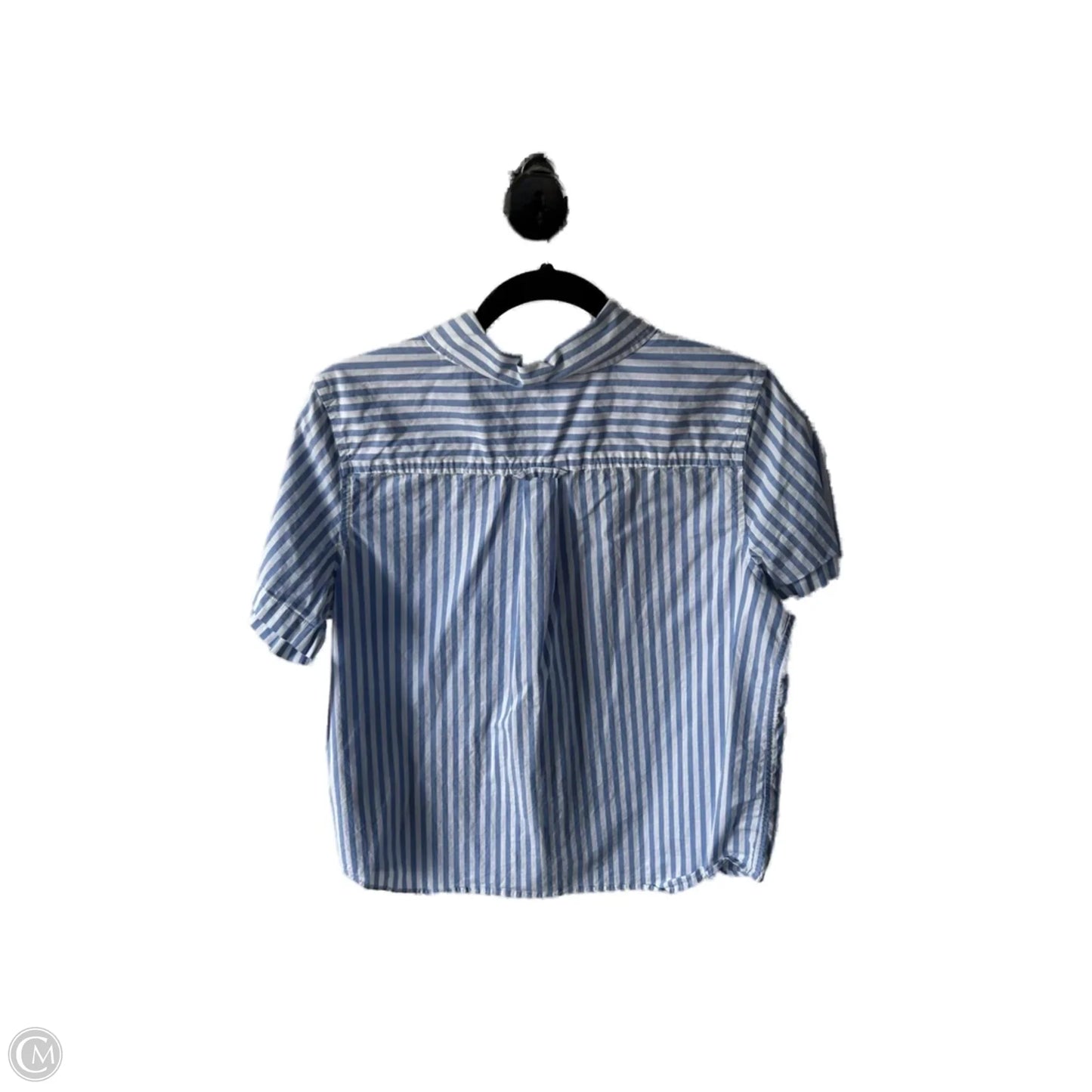 Top Short Sleeve By L.l. Bean In Blue & White, Size: M