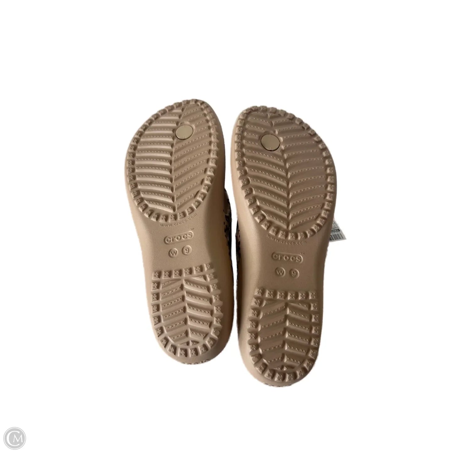 Sandals Flip Flops By Crocs In Animal Print, Size: 9