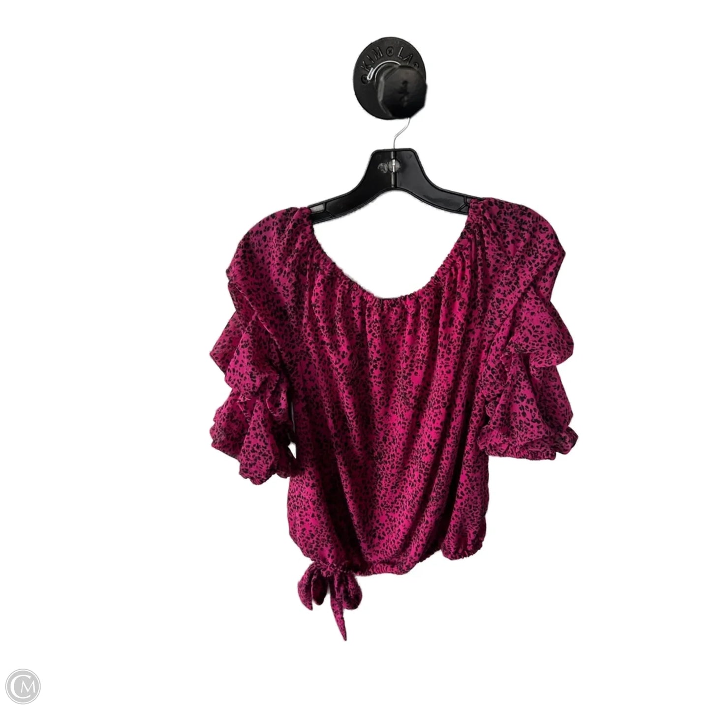 Top 3/4 Sleeve By Vince Camuto In Black & Pink, Size: S