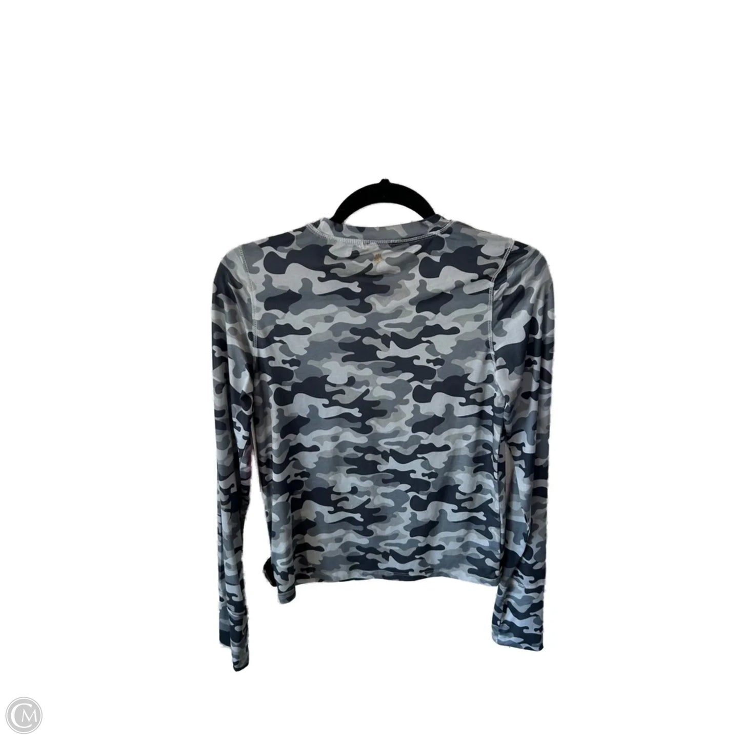 Athletic Top Long Sleeve Crewneck By Spiritual Gangster In Camouflage Print, Size: S