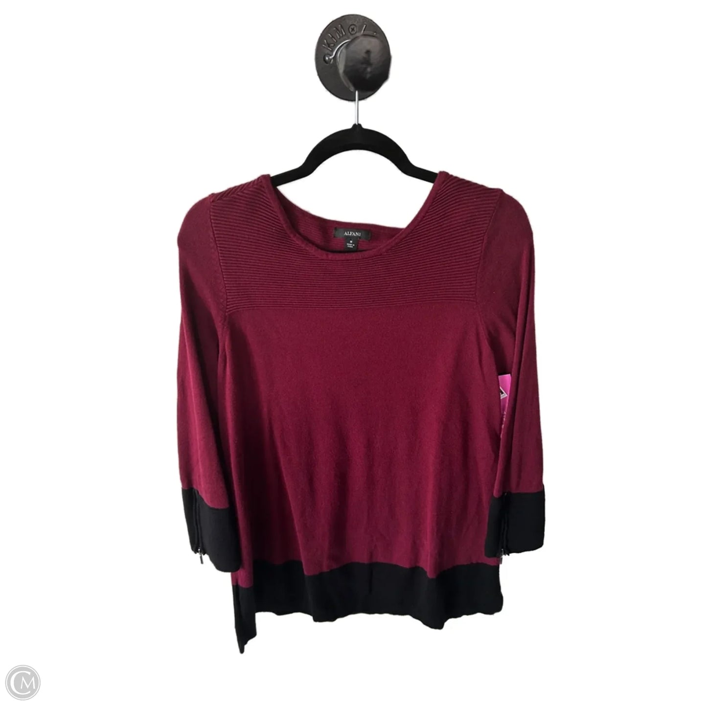 Dress Sweater By Alfani In Black & Red, Size: M