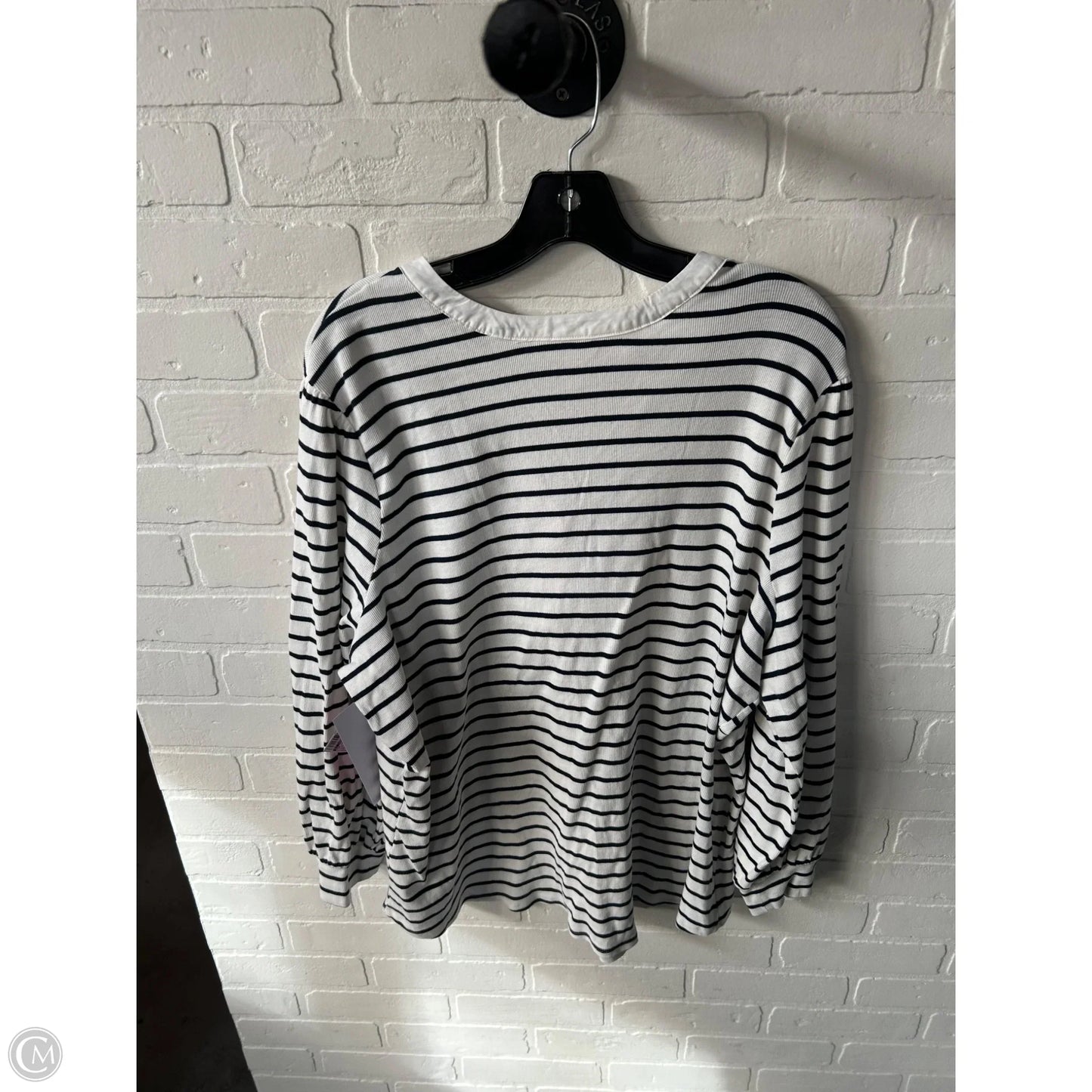 Top Long Sleeve By Lc Lauren Conrad In Blue & White, Size: 3x
