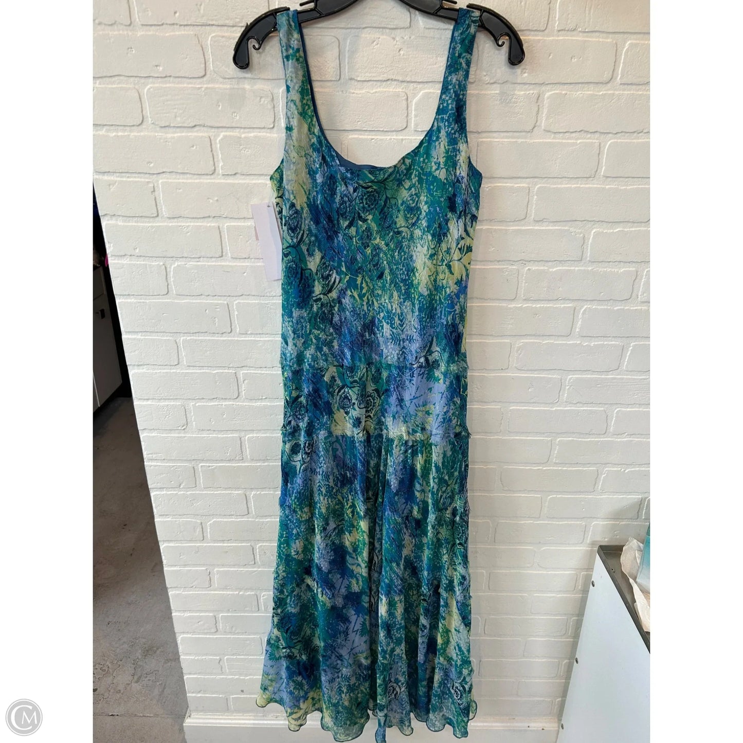 Dress Casual Maxi By Kasper In Blue & Green, Size: L