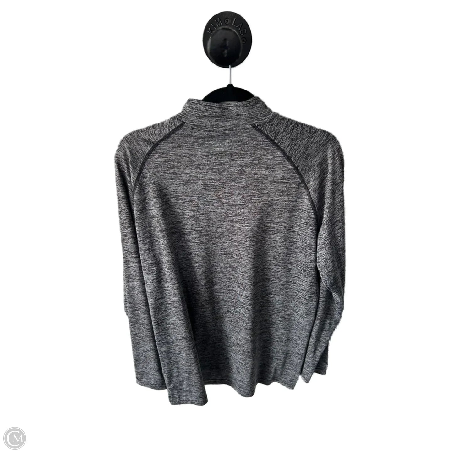 Athletic Top Long Sleeve Collar By Under Armour In Grey, Size: M