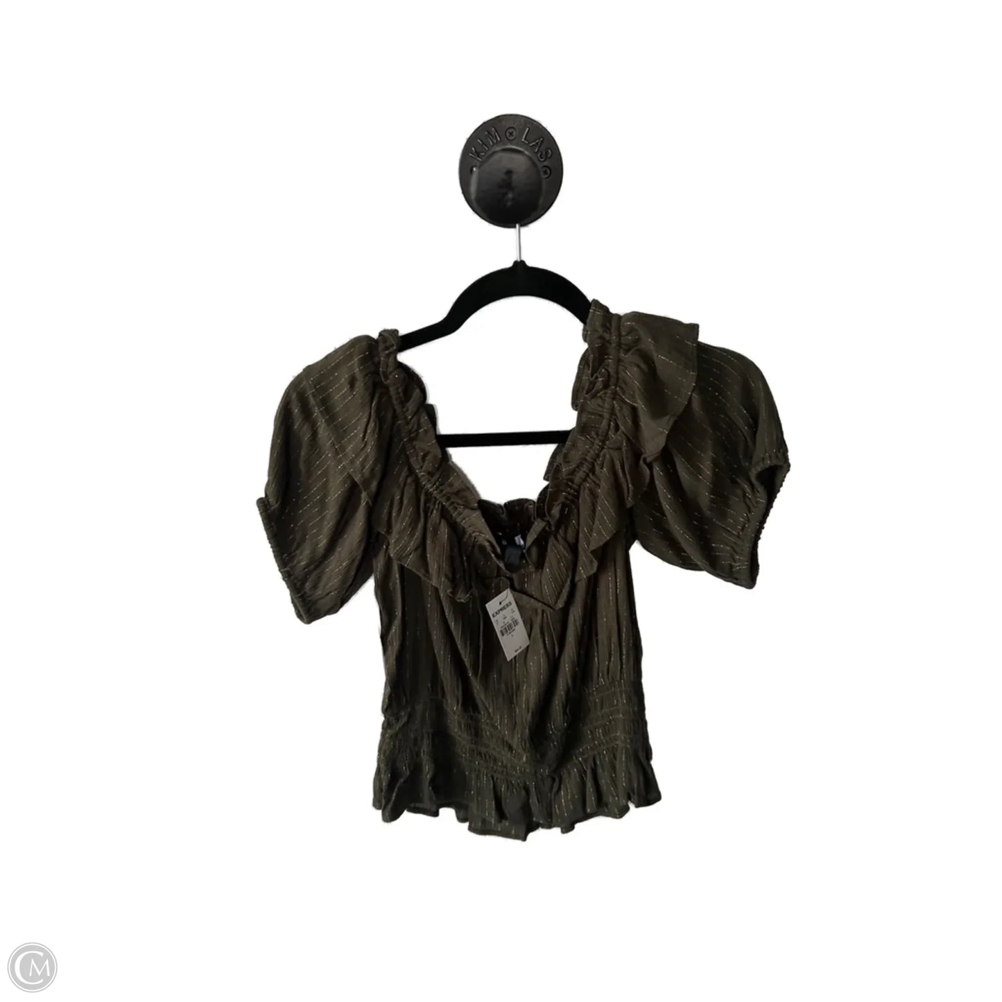 Top Short Sleeve By Express In Green, Size: L