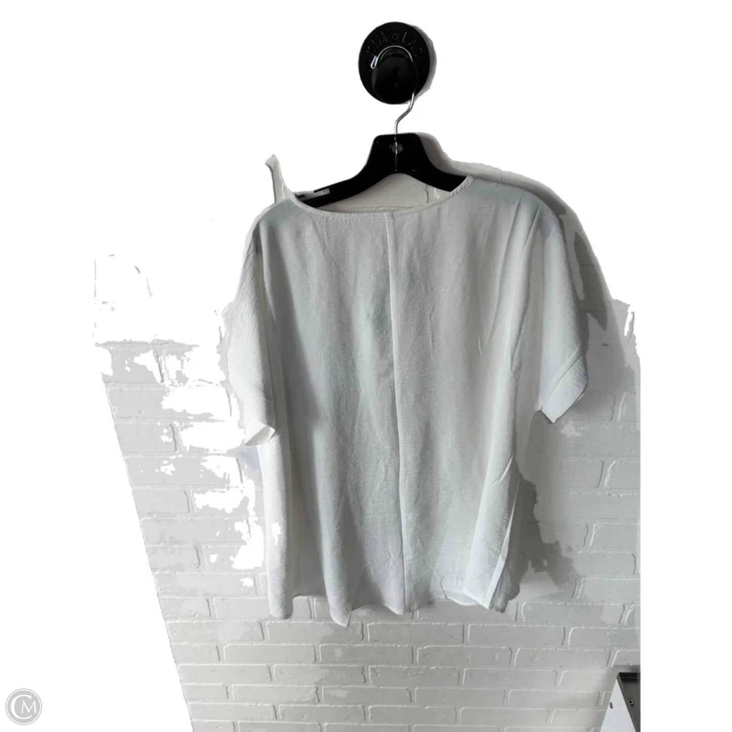 Top Short Sleeve By Zenana In White, Size: 1x