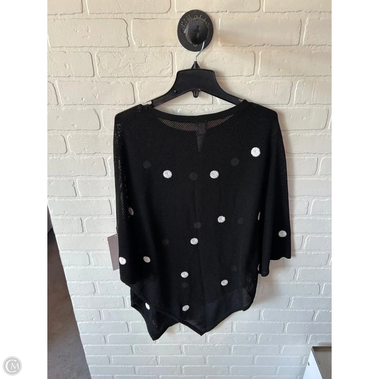 Poncho By Chicos In Black & White, Size: S