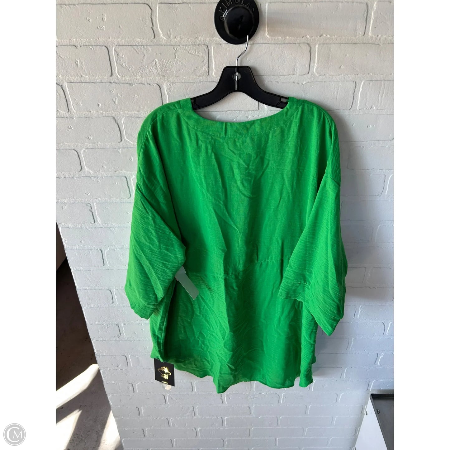 Top 3/4 Sleeve By Clothes Mentor In Green, Size: 3x