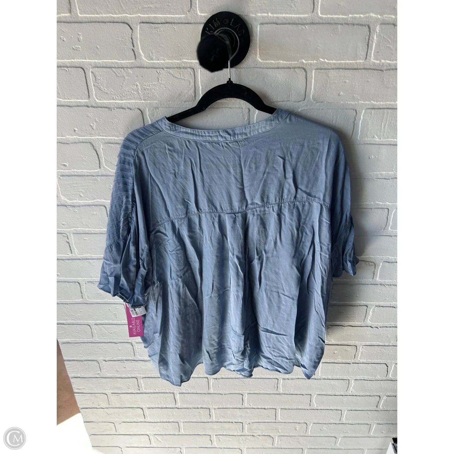 Top Short Sleeve By Ee Some In Blue, Size: L
