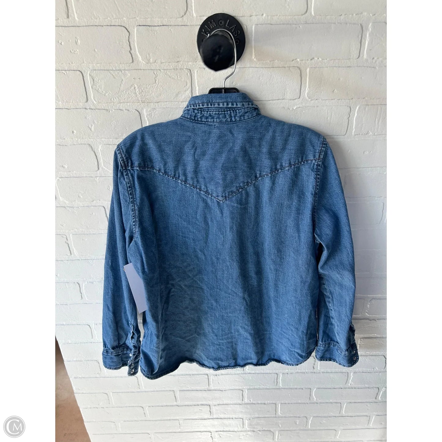 Top Long Sleeve By Old Navy In Blue Denim, Size: L