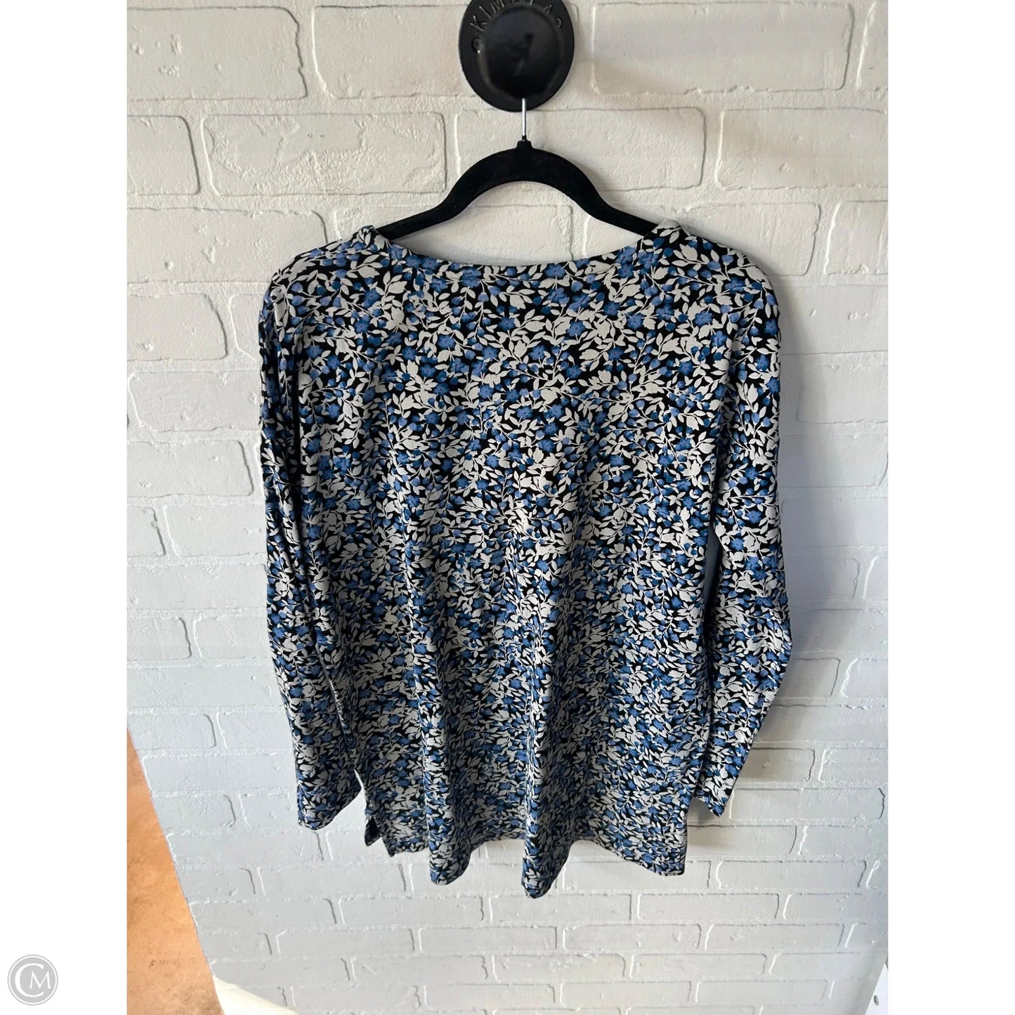 Top Long Sleeve By J. Jill In Black & Blue, Size: M