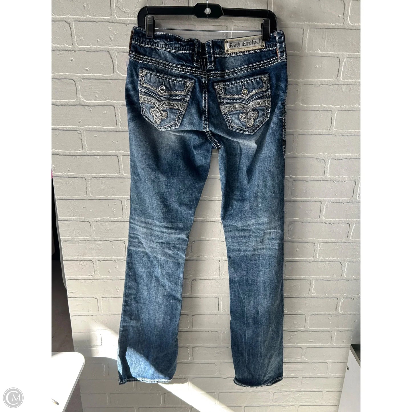 Jeans Boot Cut By Rock Revival In Blue Denim, Size: 10
