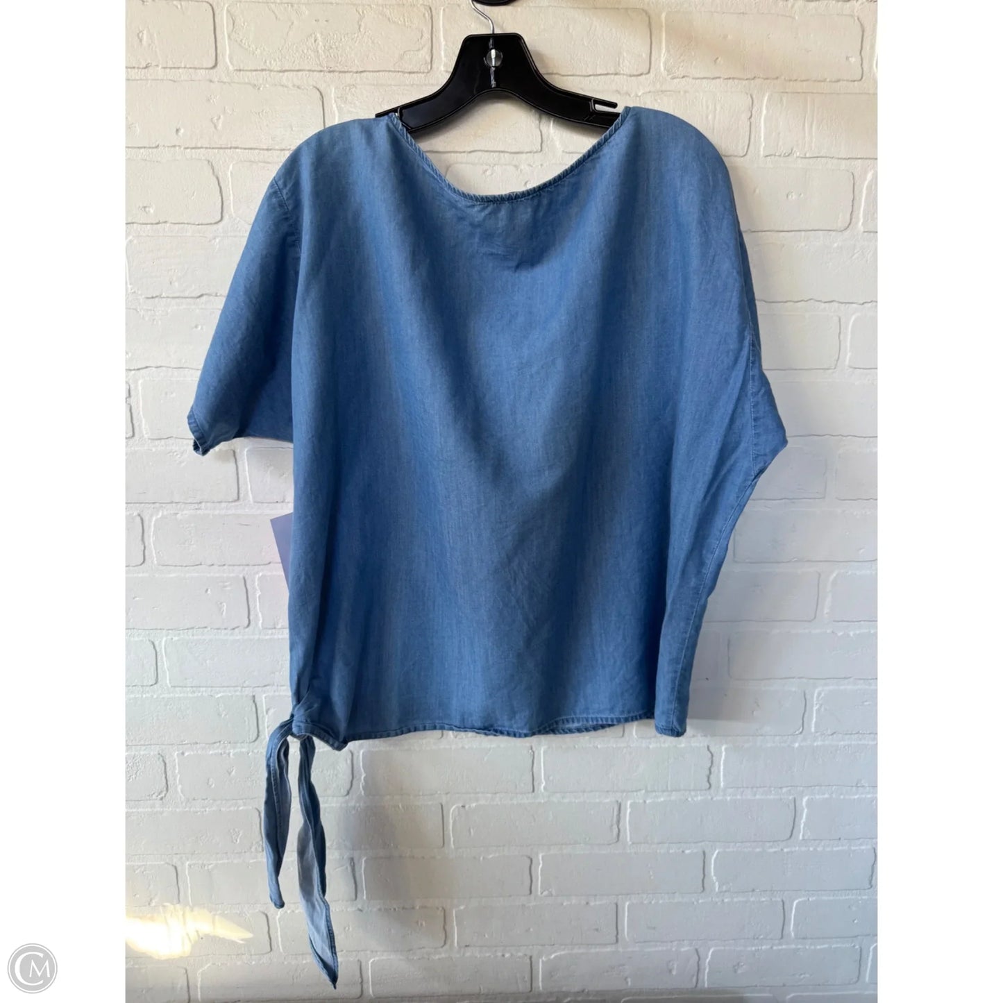 Top Short Sleeve By Michael By Michael Kors In Blue Denim, Size: M