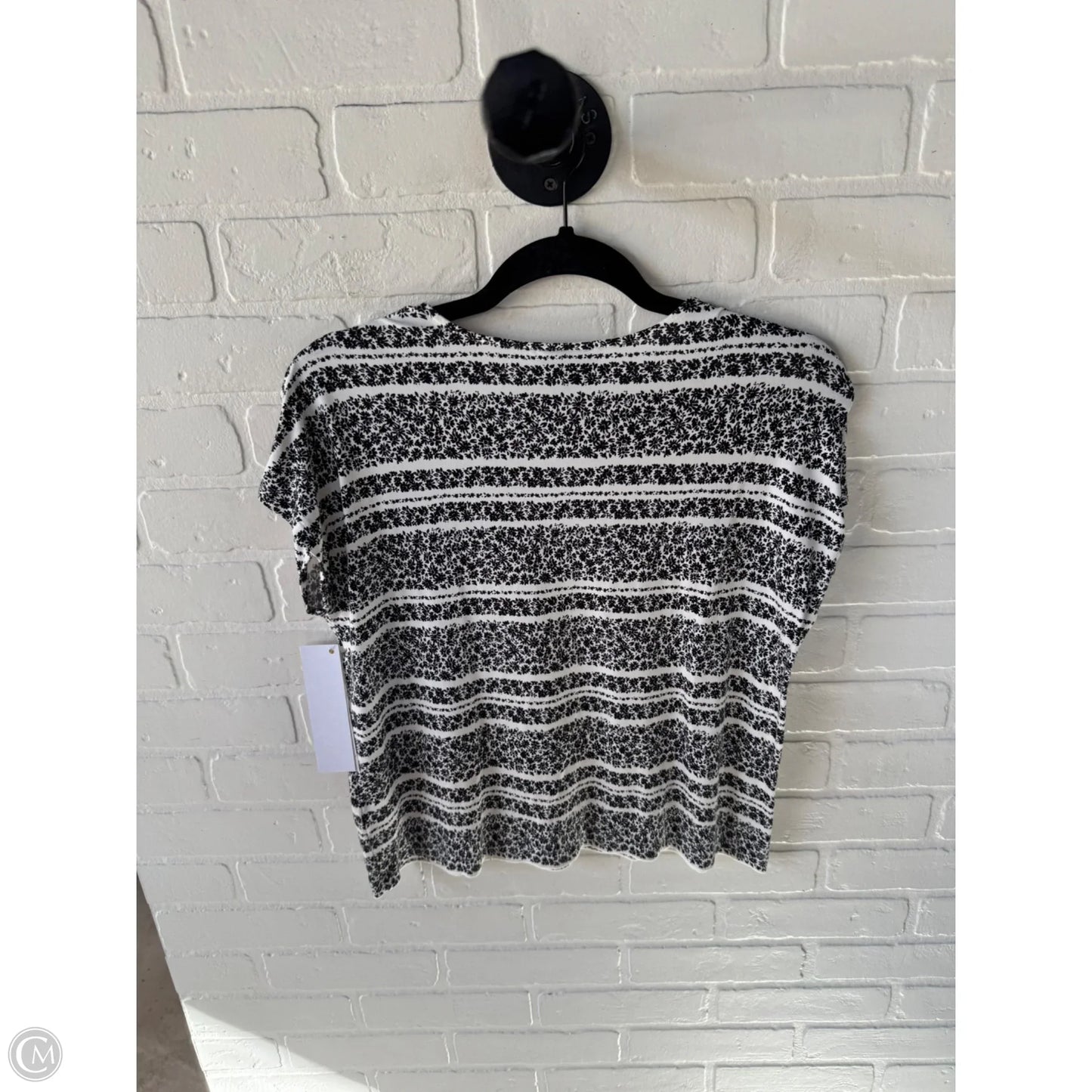 Top Short Sleeve By J. Jill In Black & White, Size: Xsp