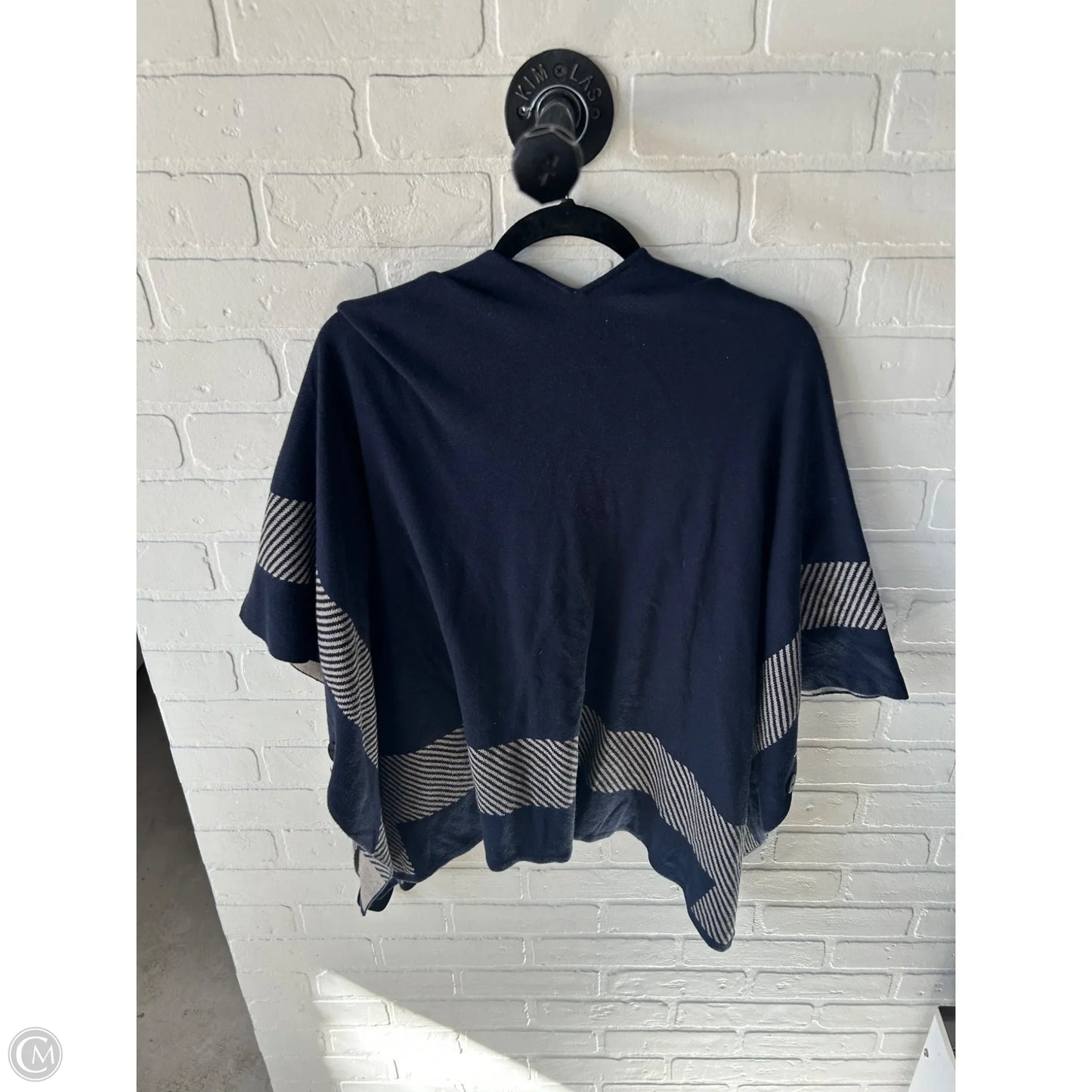 Poncho By Cabi In Blue & Tan, Size: Xs