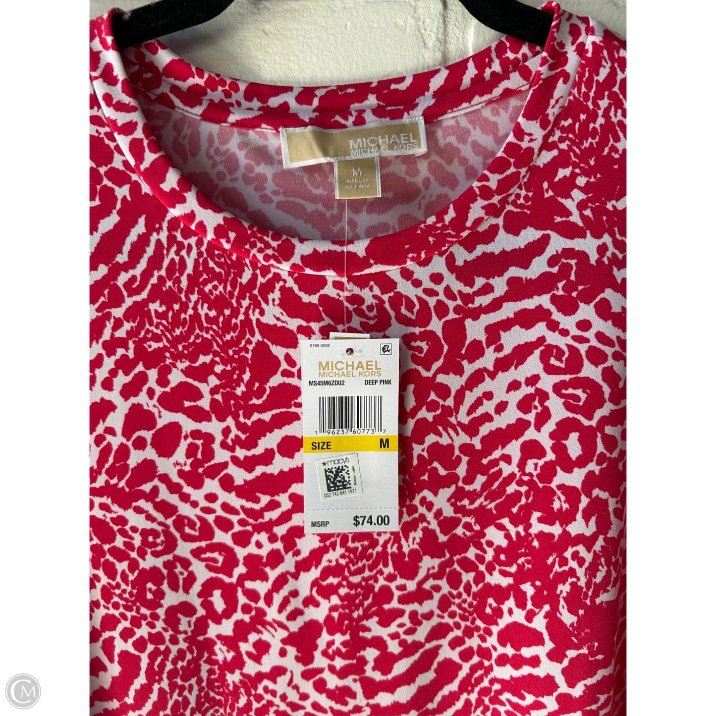 Top Short Sleeve By Michael By Michael Kors In Red & White, Size: M